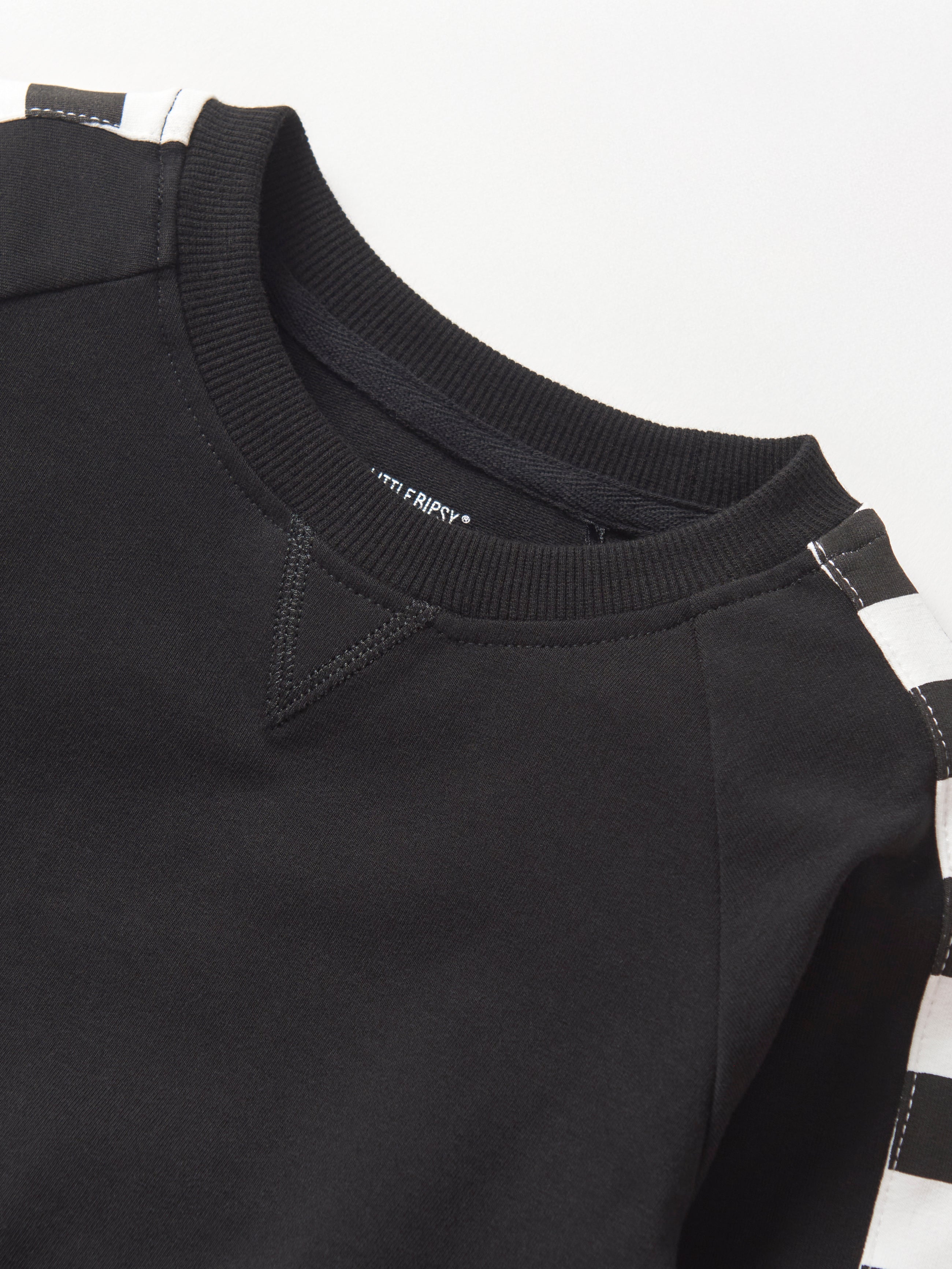 ロンイービー　リトルピグ Side Checkered Pullover - Black