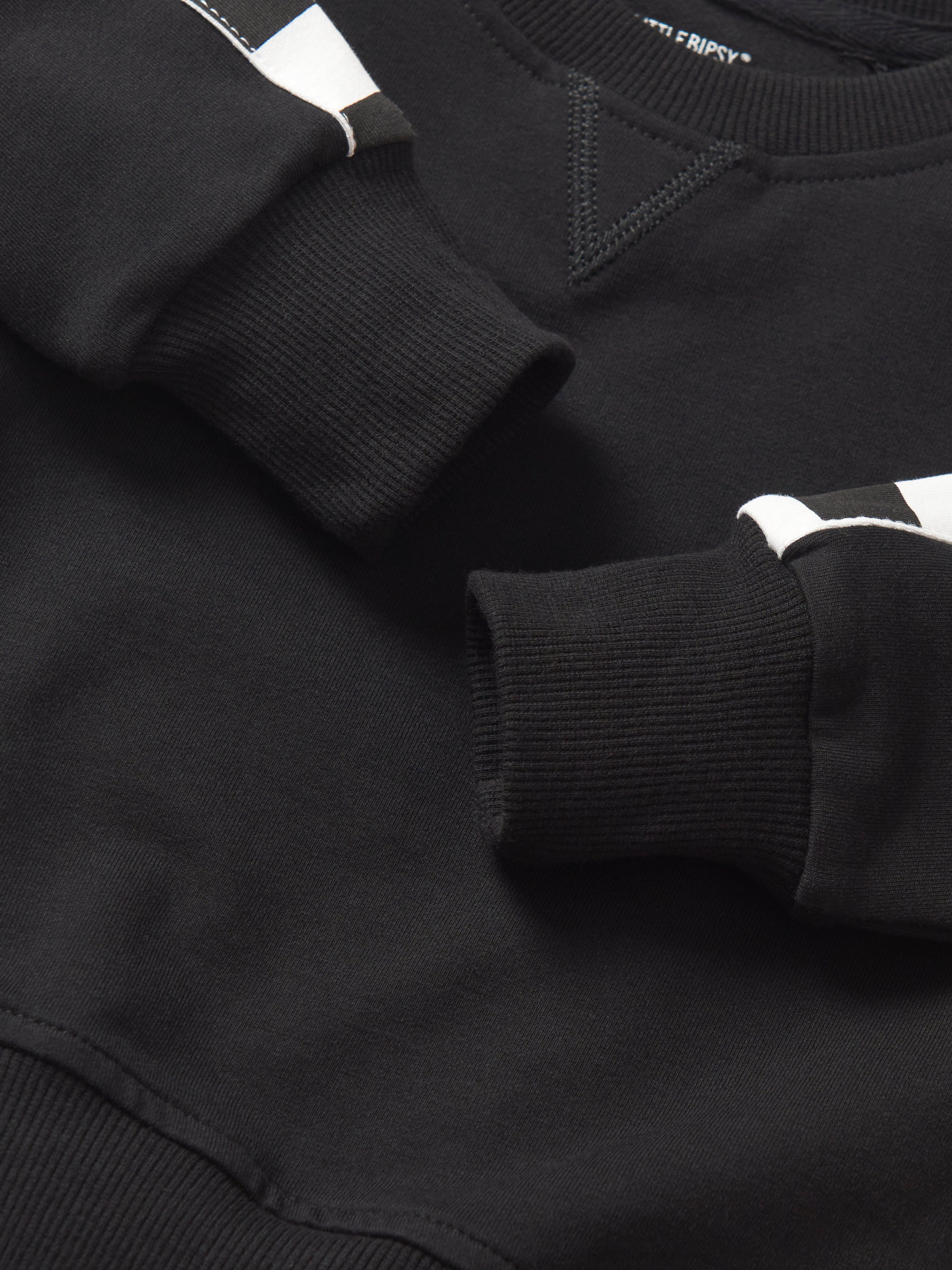 Side Checkered Pullover - Black