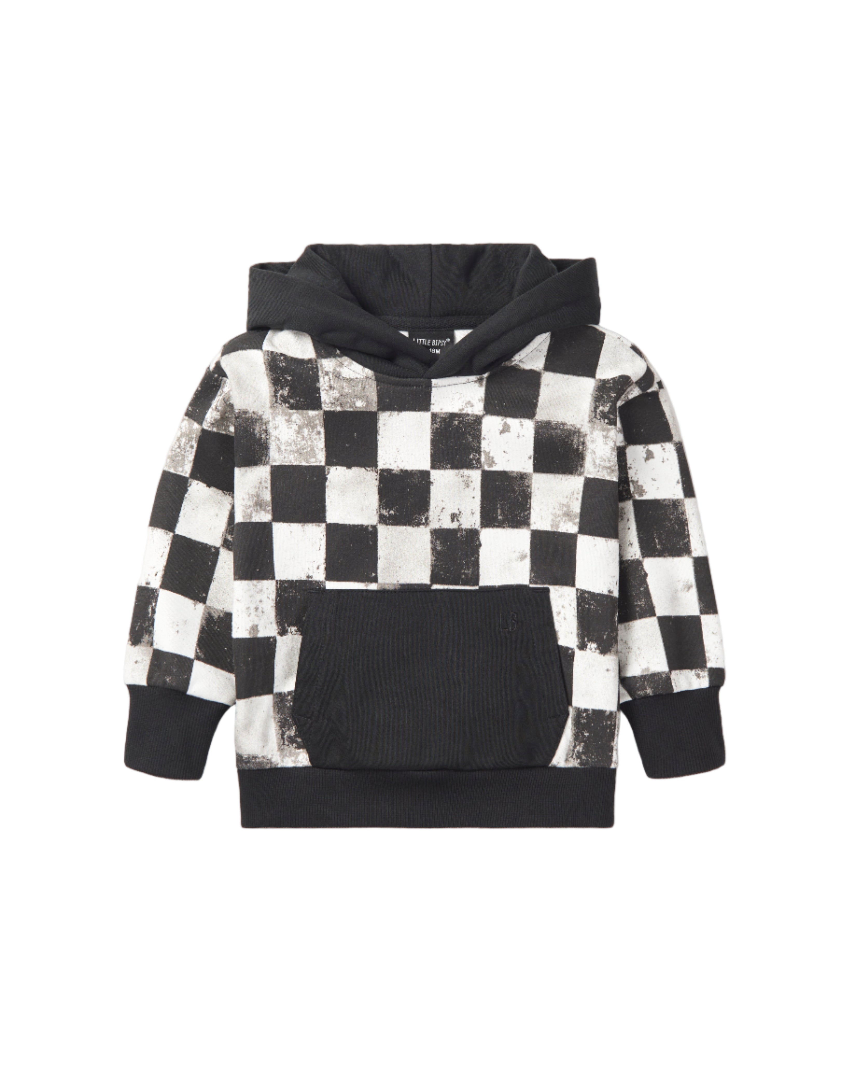 Checkered Hoodie - Black