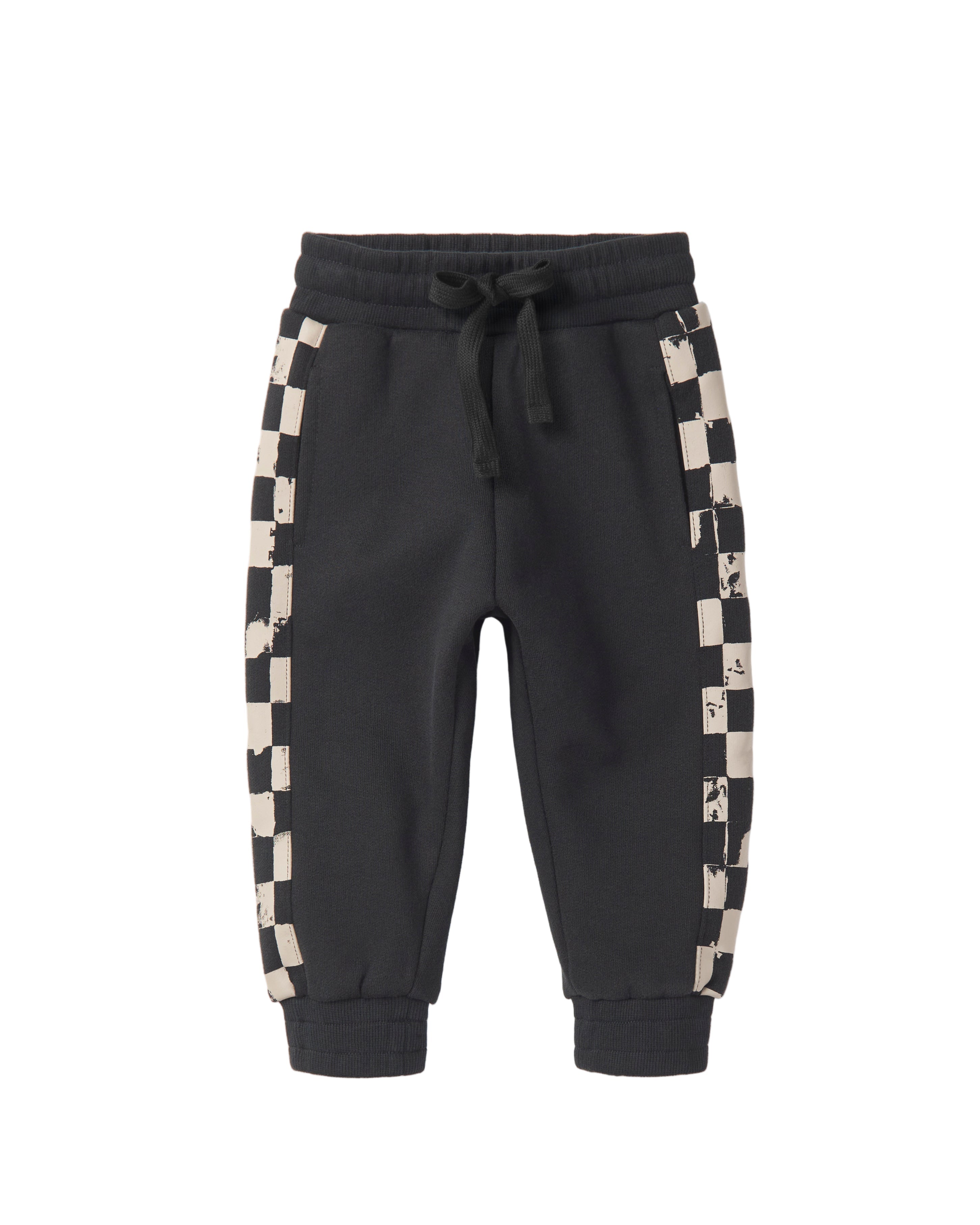 Check Stripe Elevated Sweatpant - Black