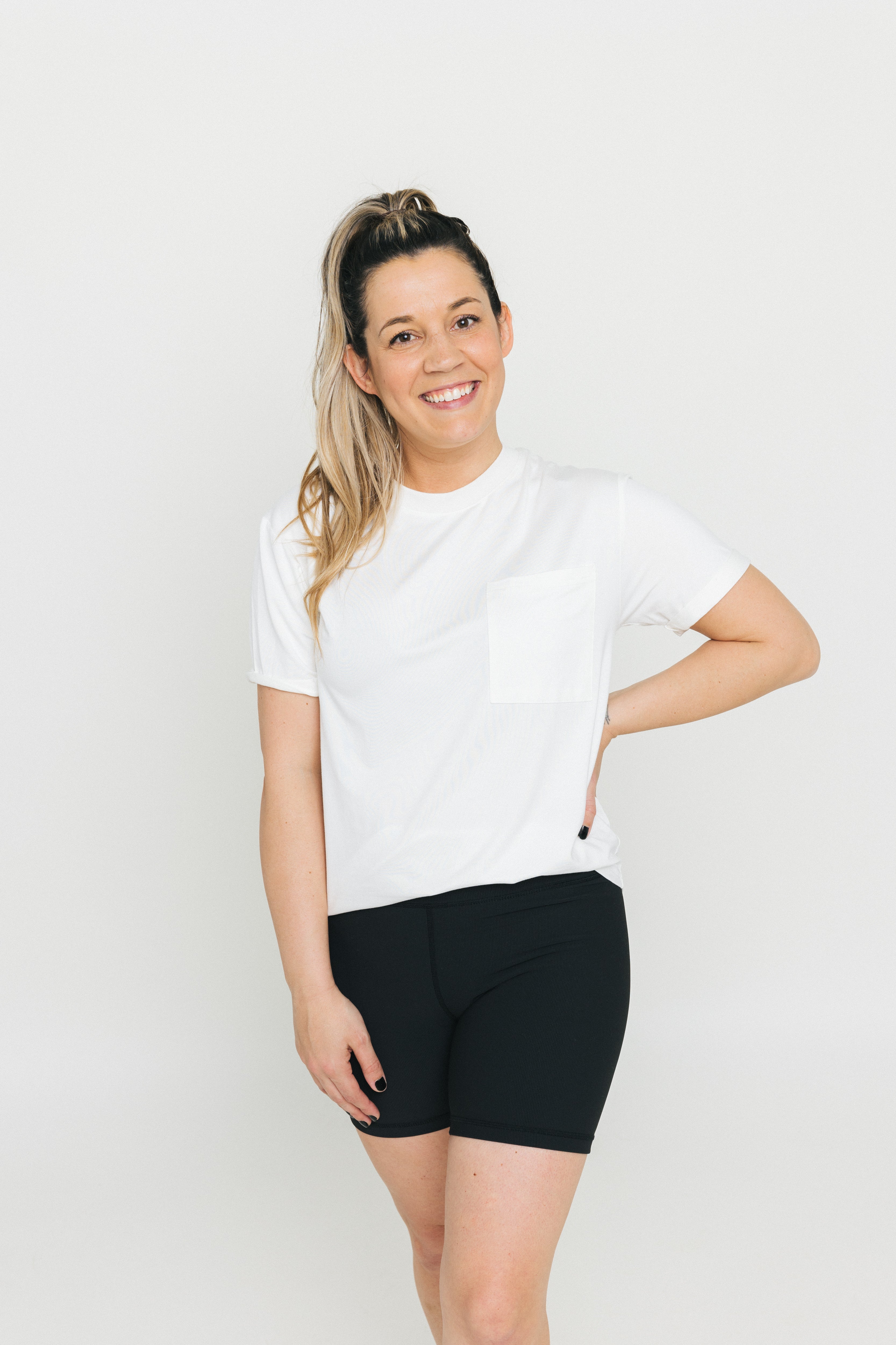 Adult Bamboo Pocket Tee - Off White