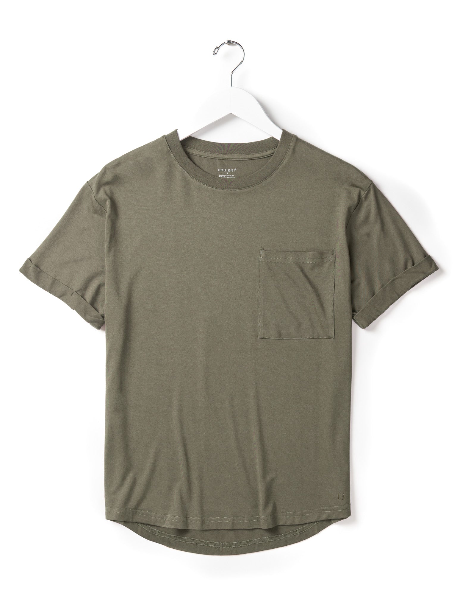 Adult Bamboo Pocket Tee - Army Green