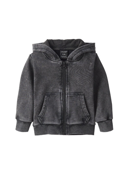 【KOOLOSET】Total Dirty Washed Brushed Hood Zip-Up Icon Washed Carbon Zipper – Twojeys