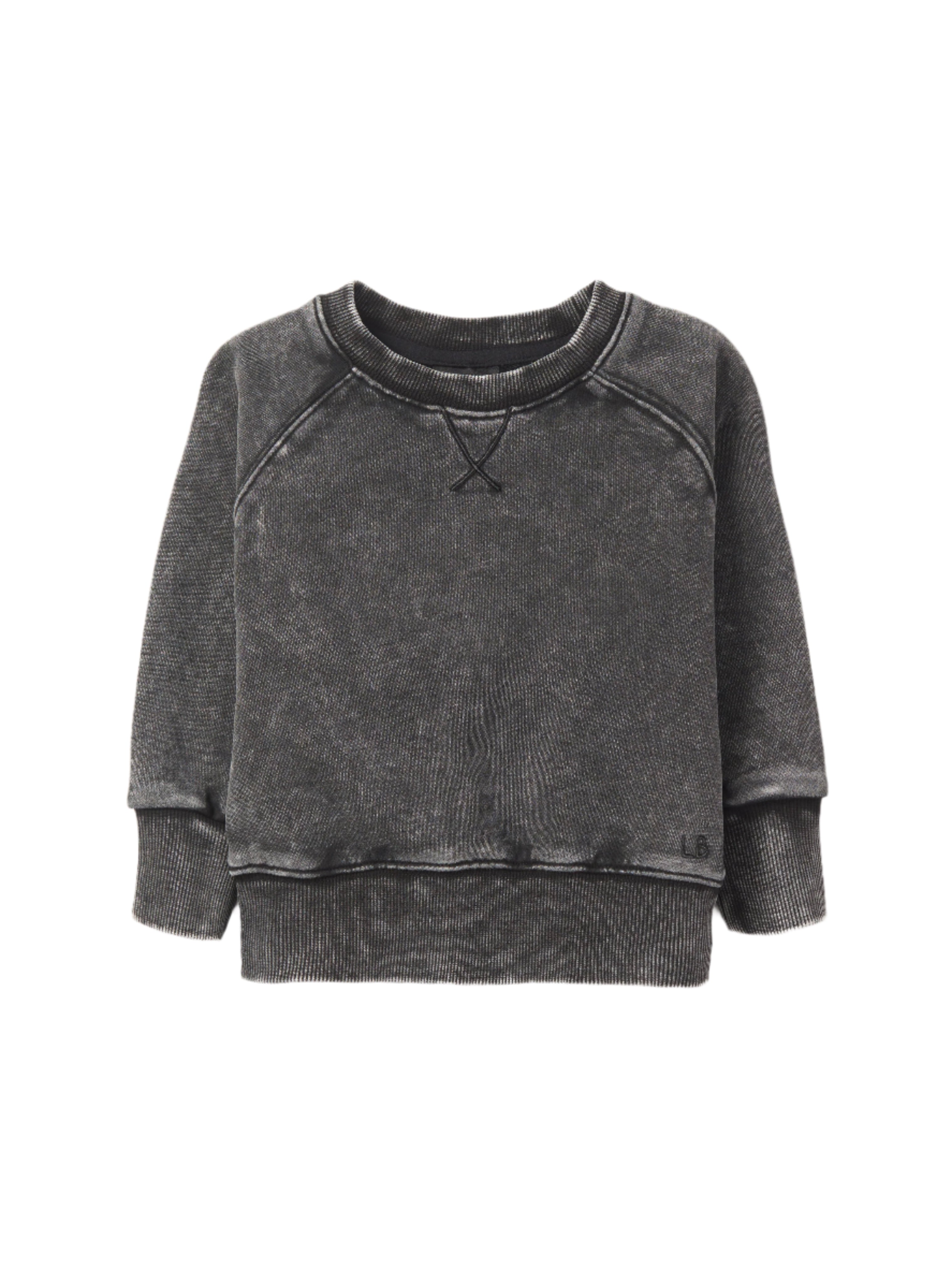 Acid Wash Crewneck - Black