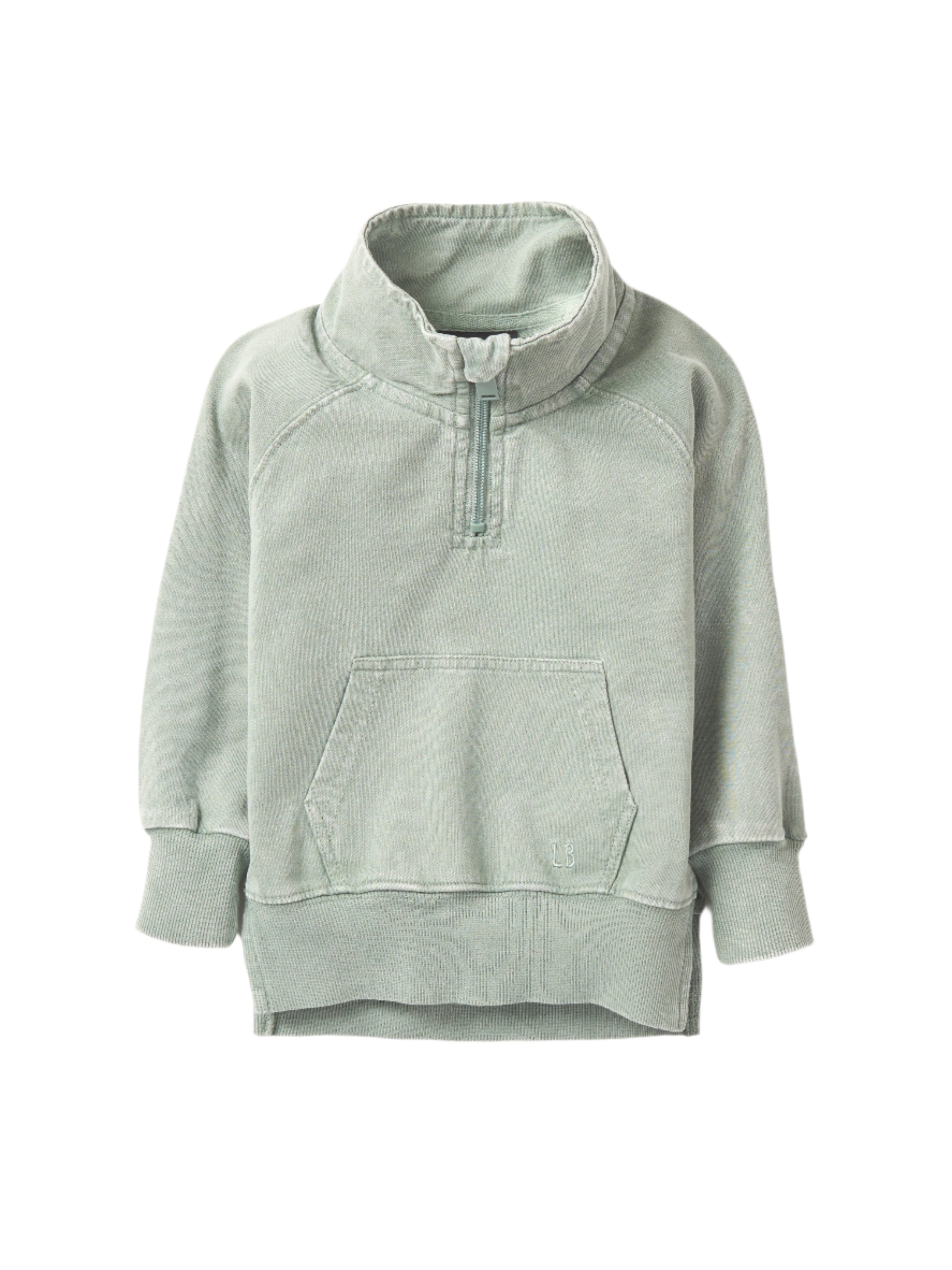 Quarter Zip Pullover - Basil Wash