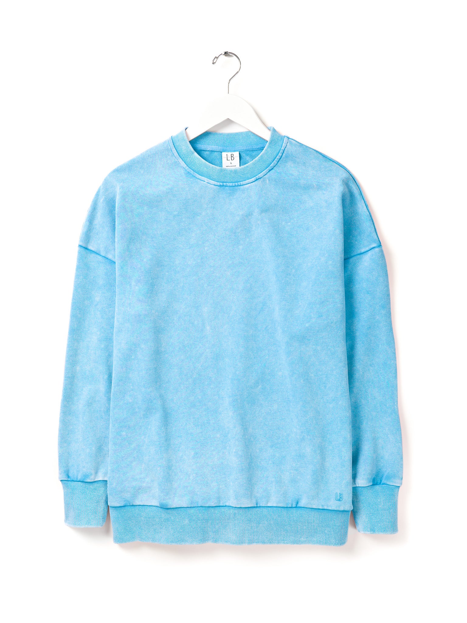 Adult Washed Crewneck - Electric Blue
