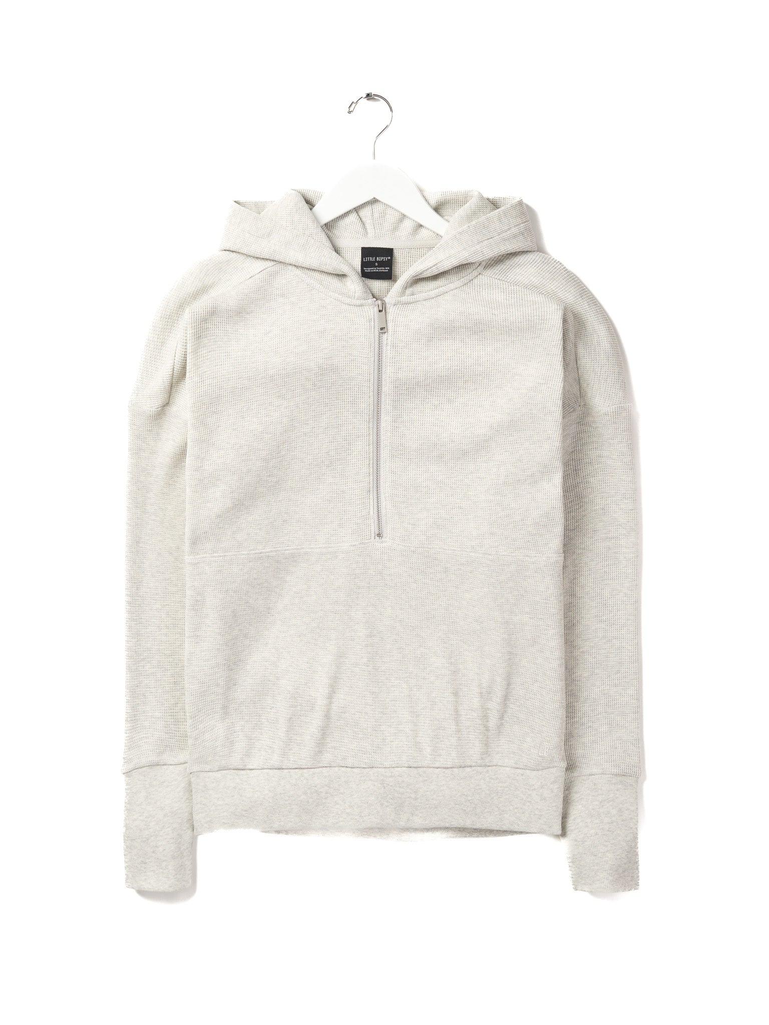 Adult Waffle Hoodie - Light Heather Grey