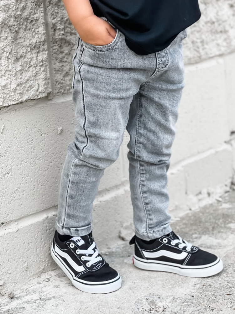 Kids Denim Jeans - Grey Wash - Little Bipsy Kids Denim Jeans - Grey Wash - Little Bipsy