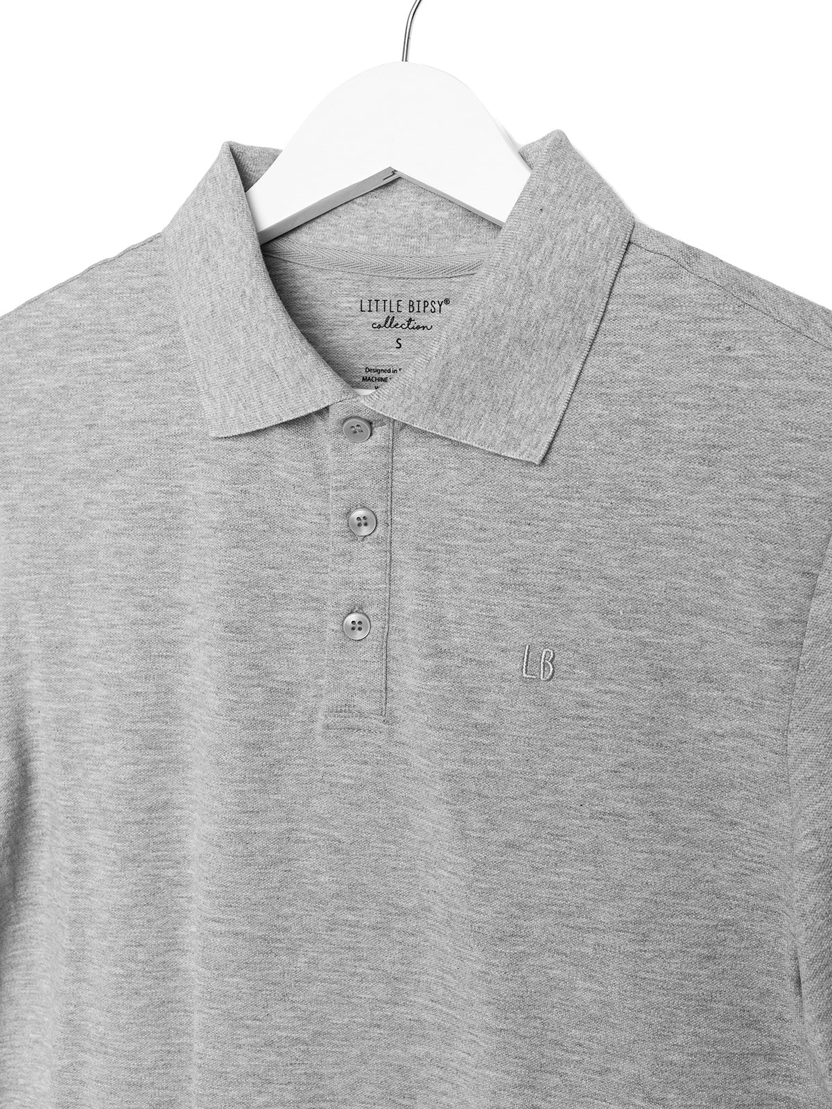 Adult Basic Polo Shirt - Grey - Little Bipsy
