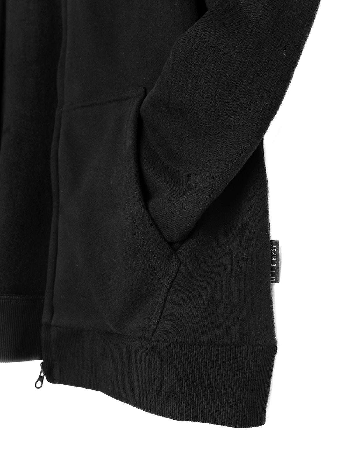 Adult Classic Black Zip Hoodie - Little Bipsy