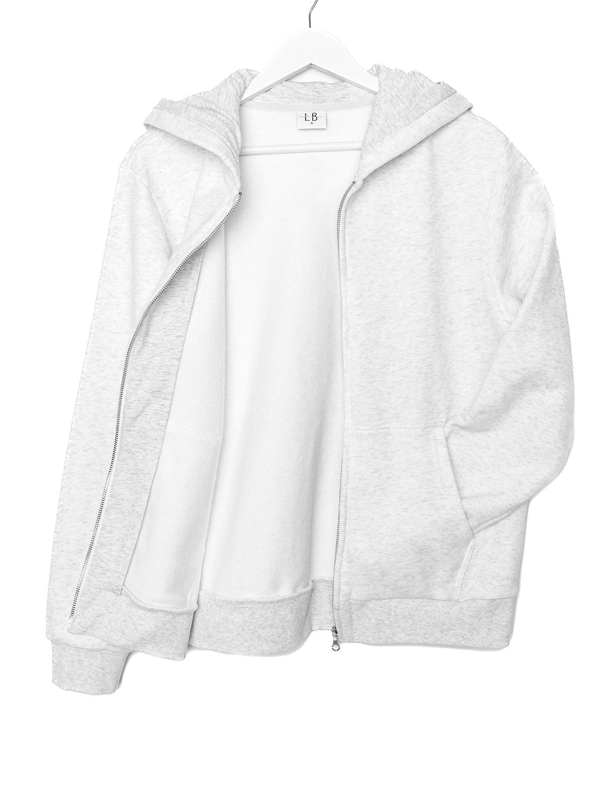 Adult Classic Zip Hoodie - Light Heather Grey - Little Bipsy