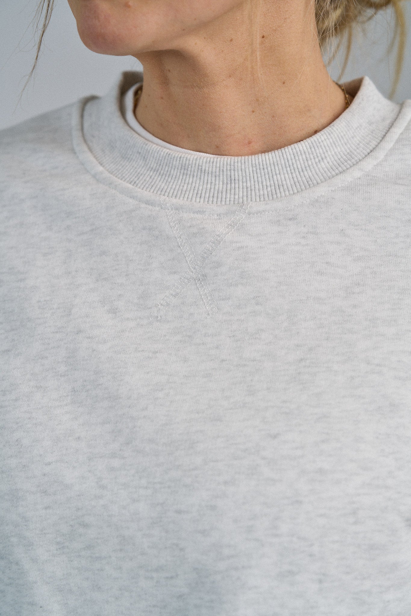 Adult Elevated Crewneck - Light Heather Grey - Little Bipsy