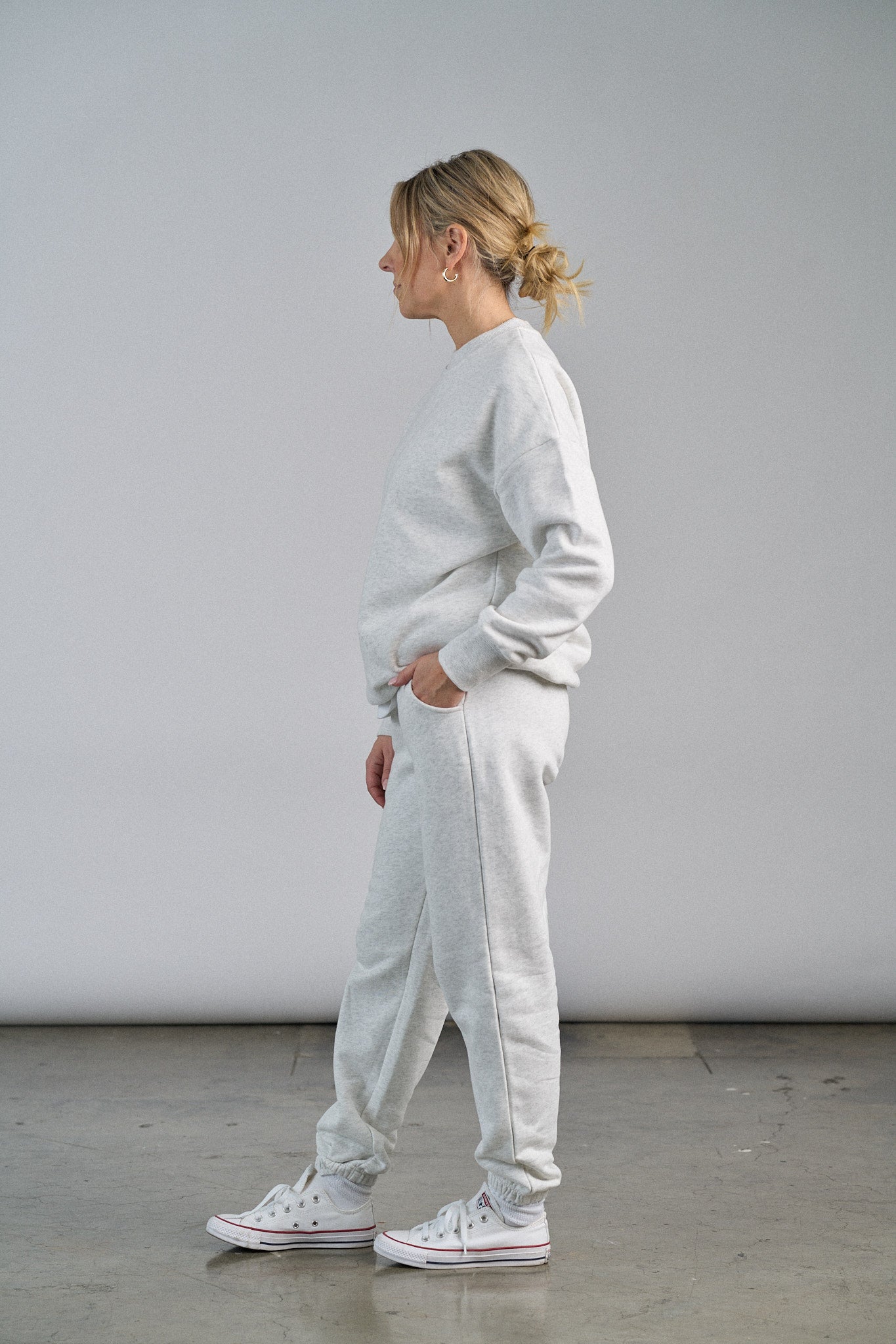 Adult Elevated Crewneck - Light Heather Grey - Little Bipsy