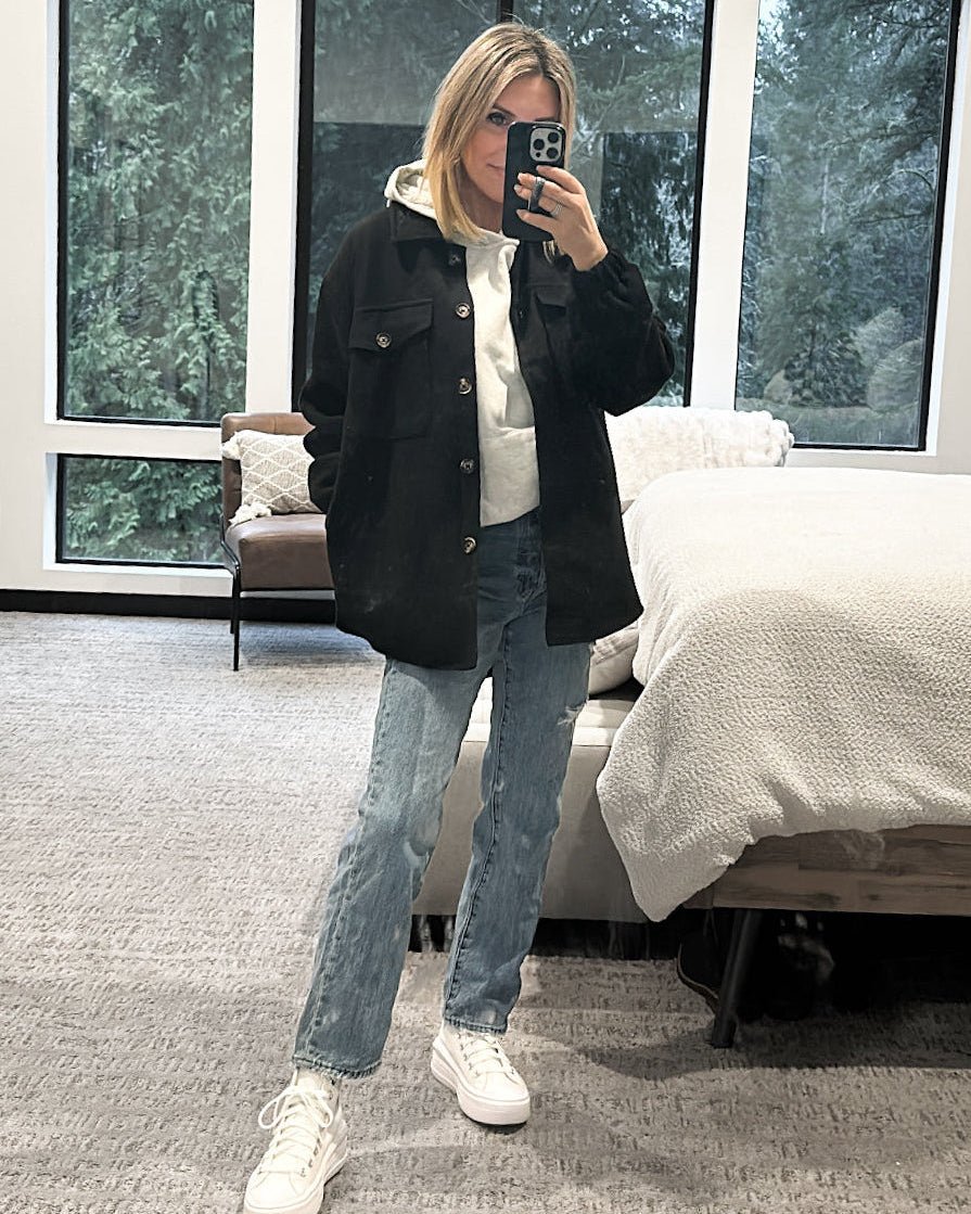 Adult Shacket - Black - Little Bipsy