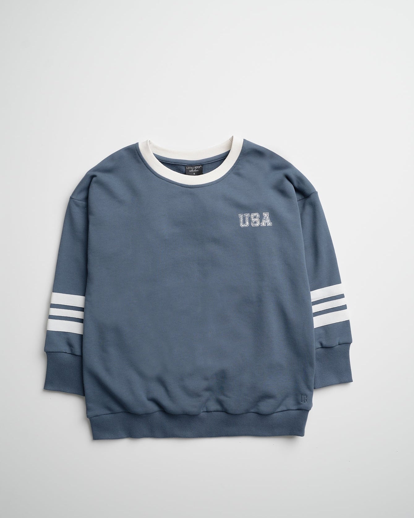 Adult USA Lightweight Crewneck - Worn Indigo - Little Bipsy