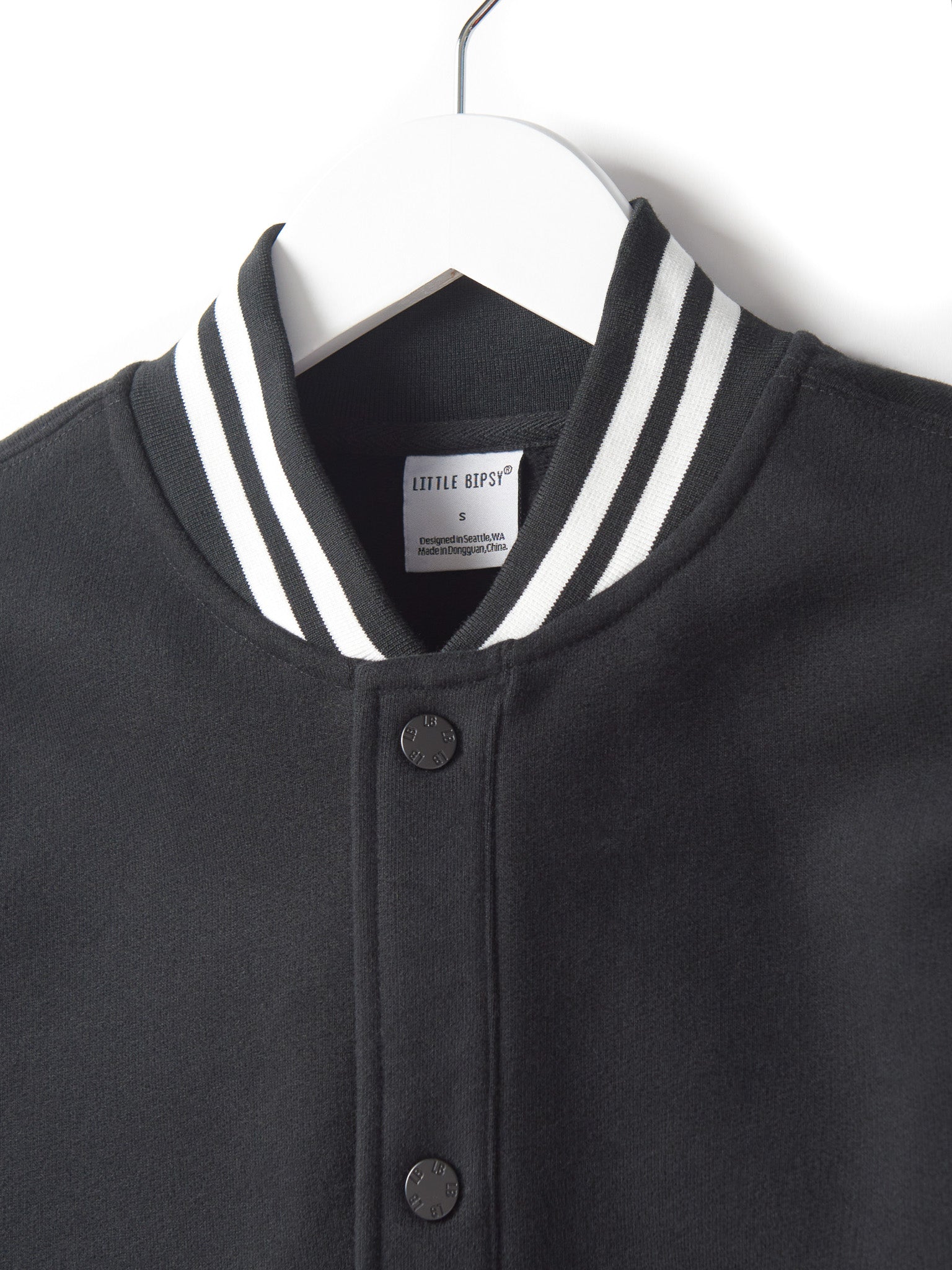 Adult Varsity Jacket - Black - Little Bipsy