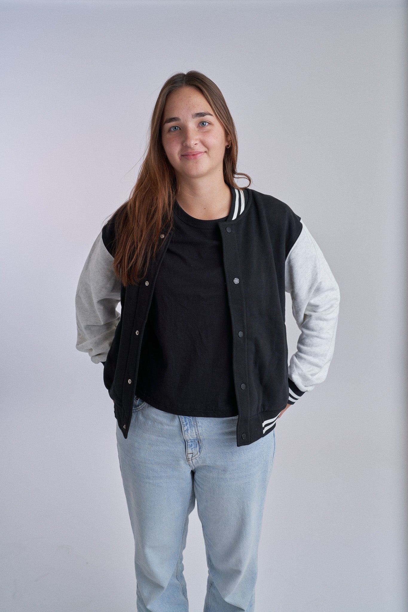 Adult Varsity Jacket - Black - Little Bipsy