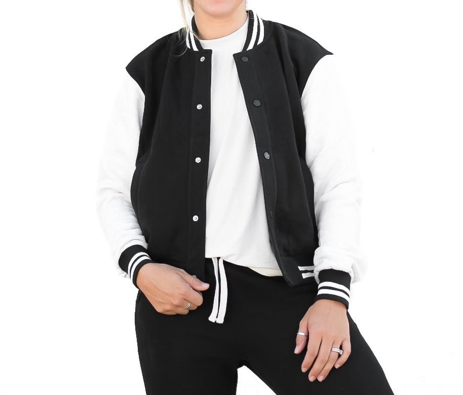 Adult Varsity Jacket - Black - Little Bipsy
