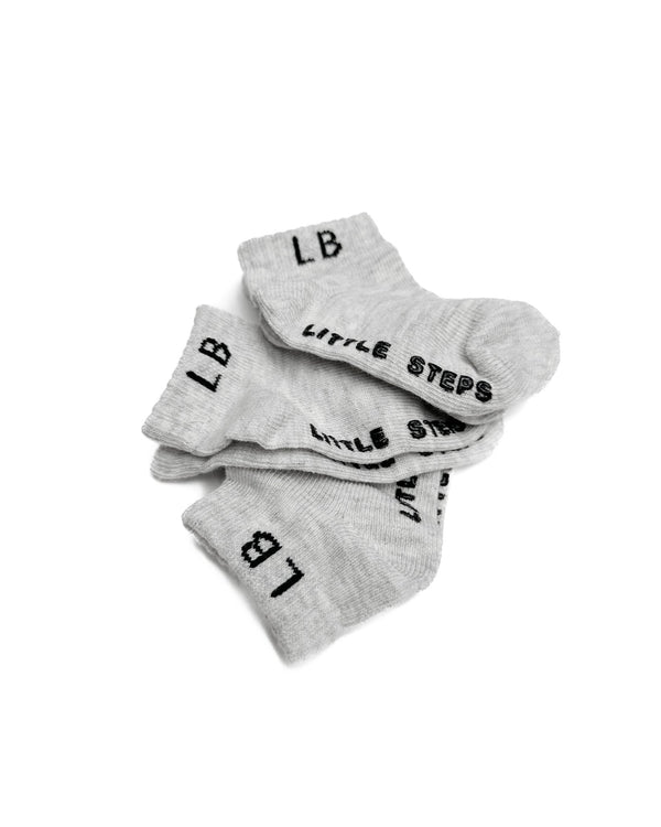 Ankle Sock 3 - Pack - Light Heather Grey - Little Bipsy