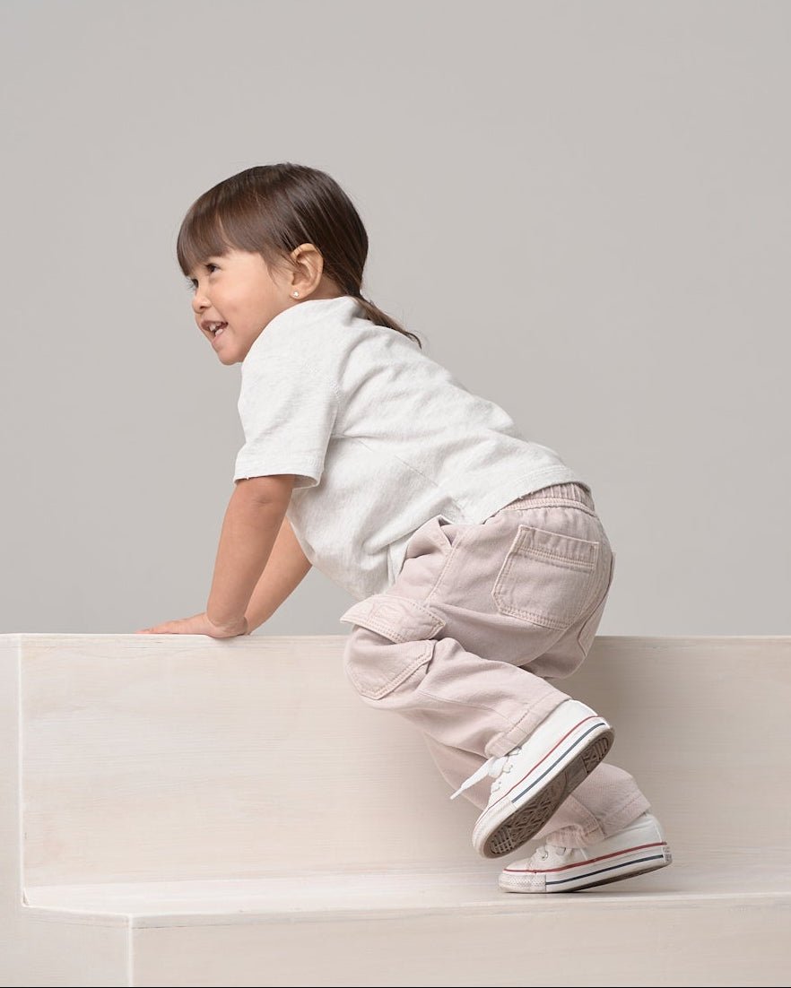 Athletic Boxy Tee - Light Heather Grey - Little Bipsy