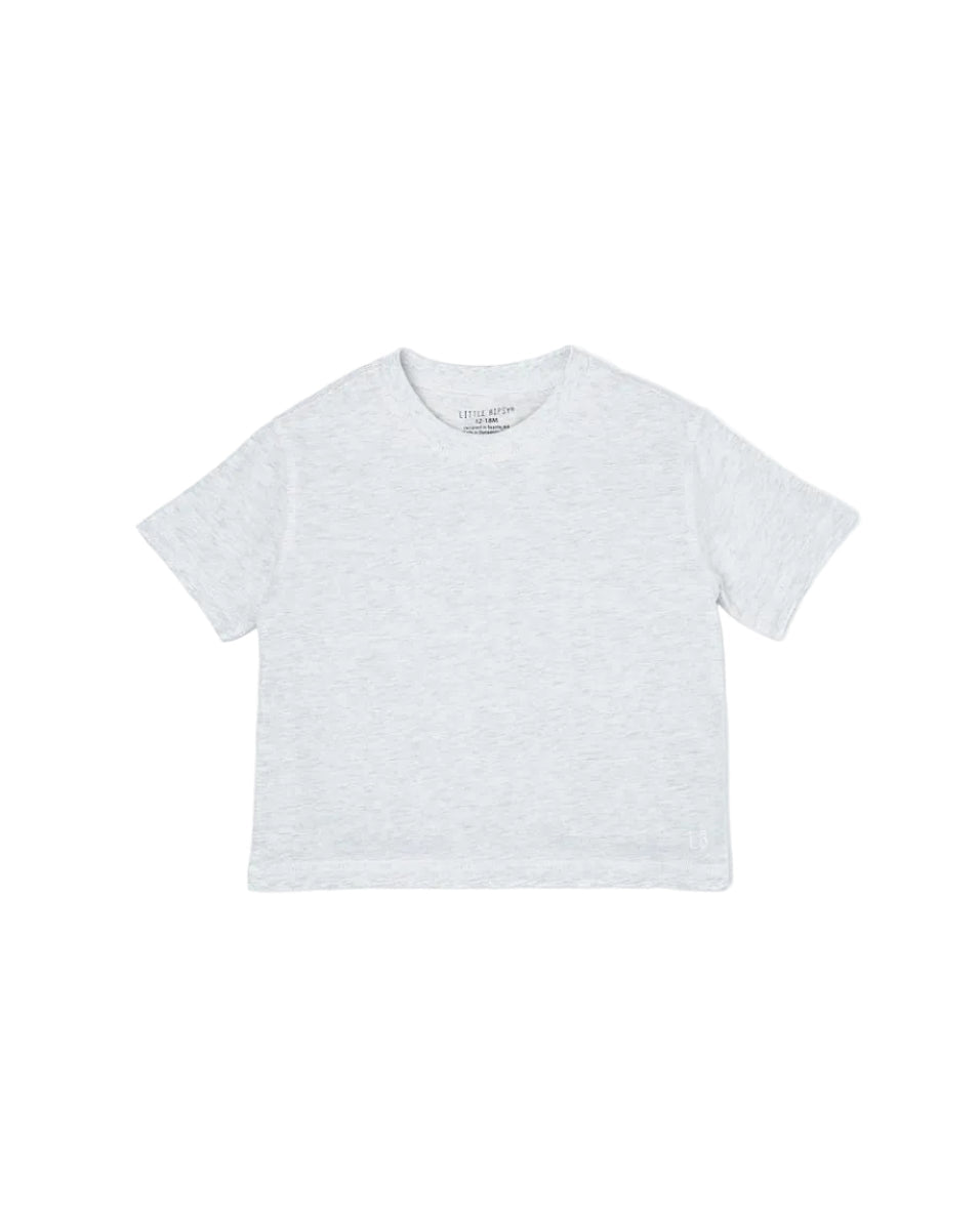 Athletic Boxy Tee - Light Heather Grey - Little Bipsy