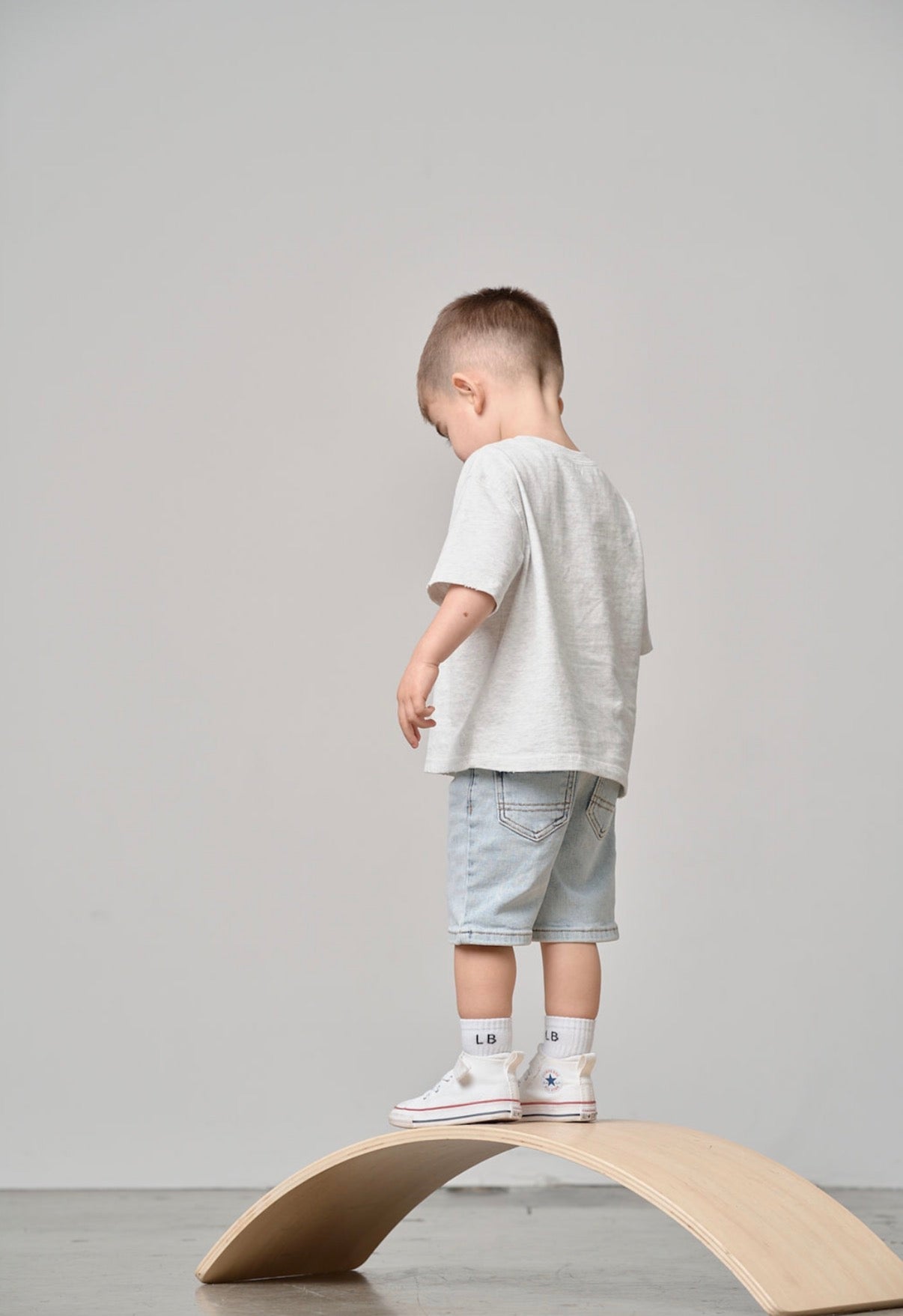 Athletic Boxy Tee - Light Heather Grey - Little Bipsy