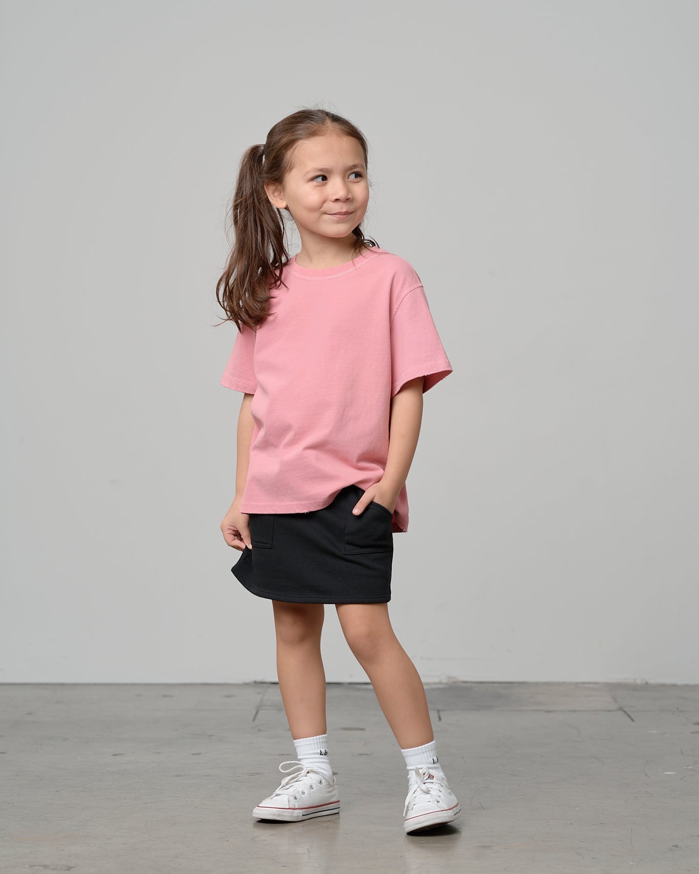 Athletic Boxy Tee - Rose - Little Bipsy