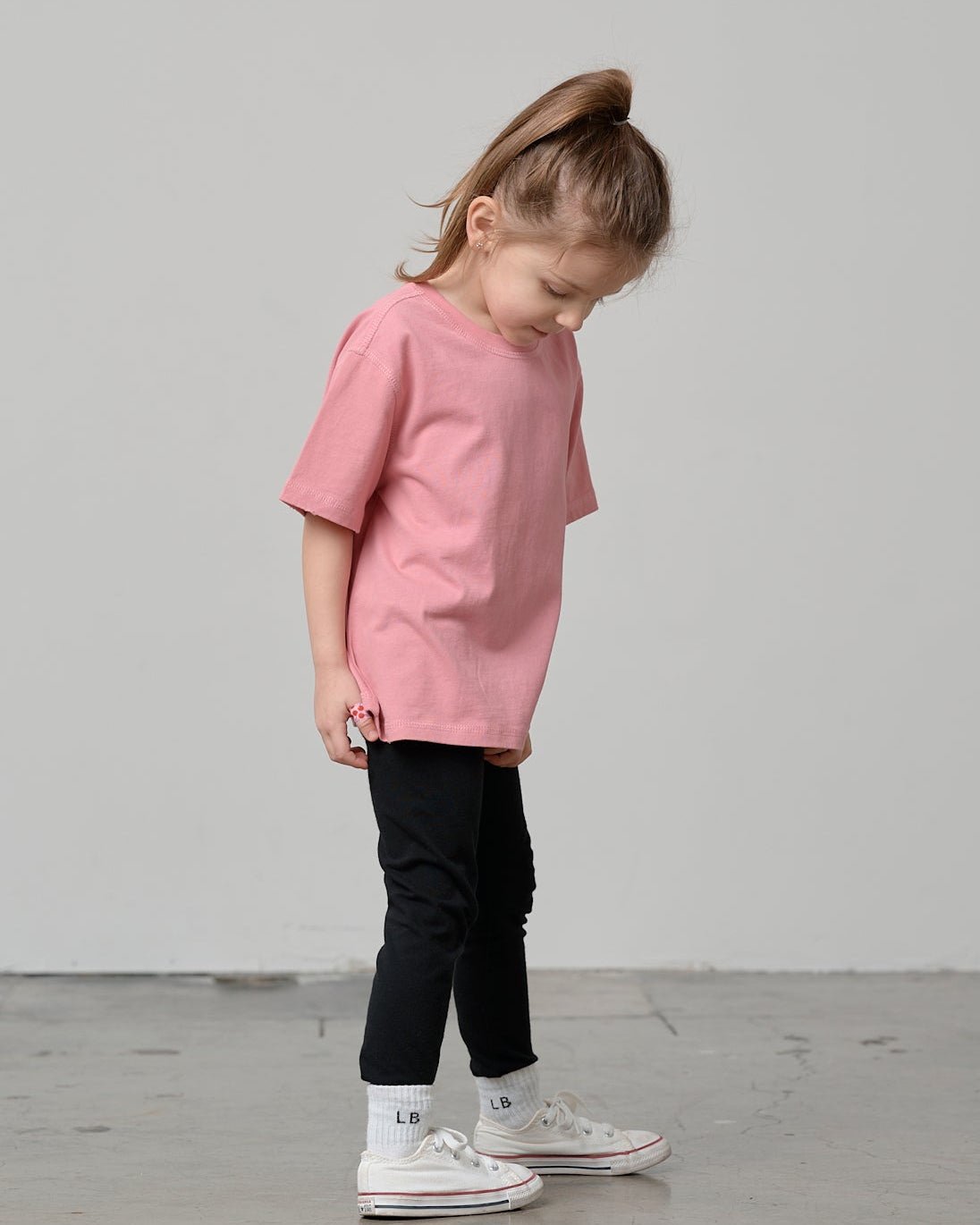 Athletic Boxy Tee - Rose - Little Bipsy