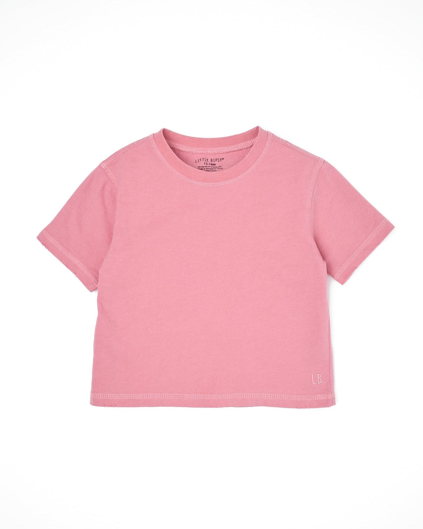 Athletic Boxy Tee - Rose - Little Bipsy
