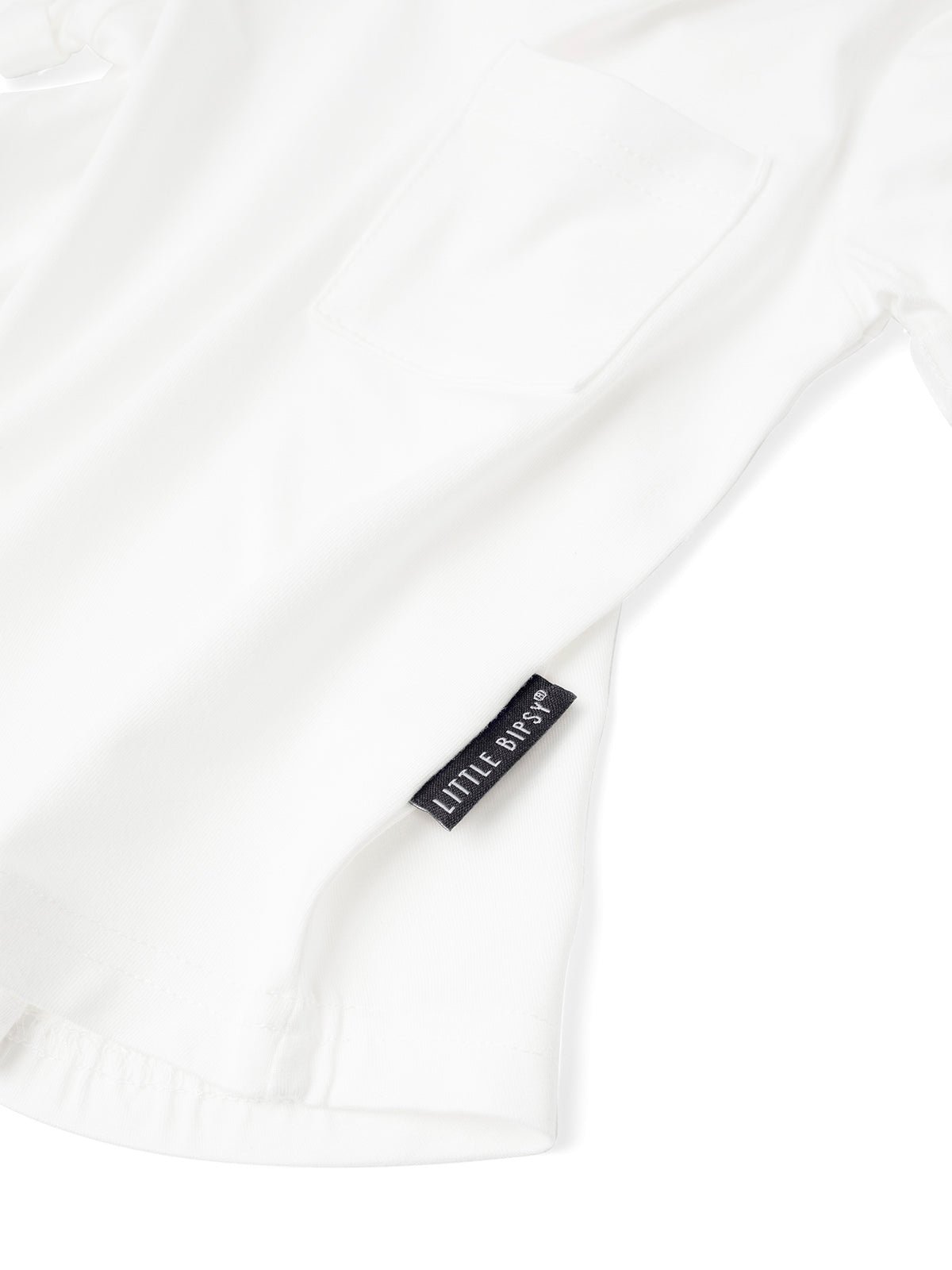 Baby Bamboo Pocket Tee - Off White - Little Bipsy