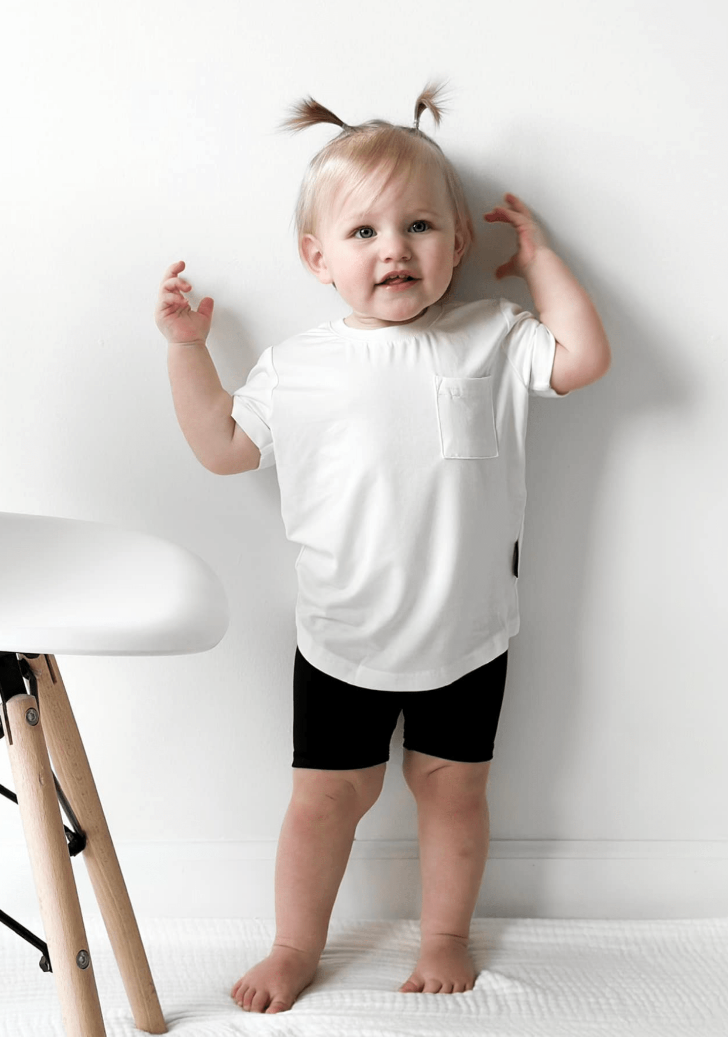 Baby Bamboo Pocket Tee - Off White - Little Bipsy