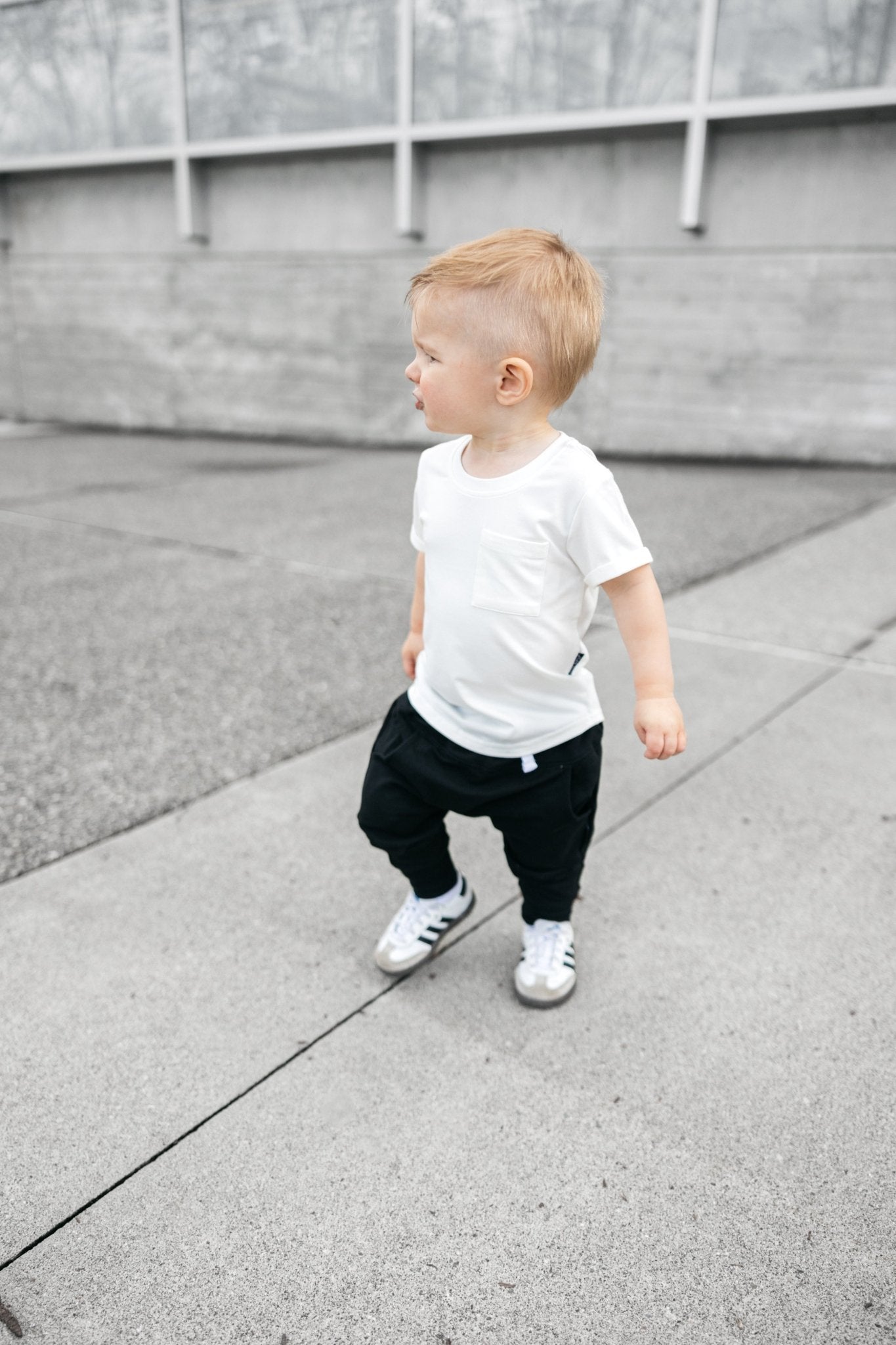 Baby Bamboo Pocket Tee - Off White - Little Bipsy