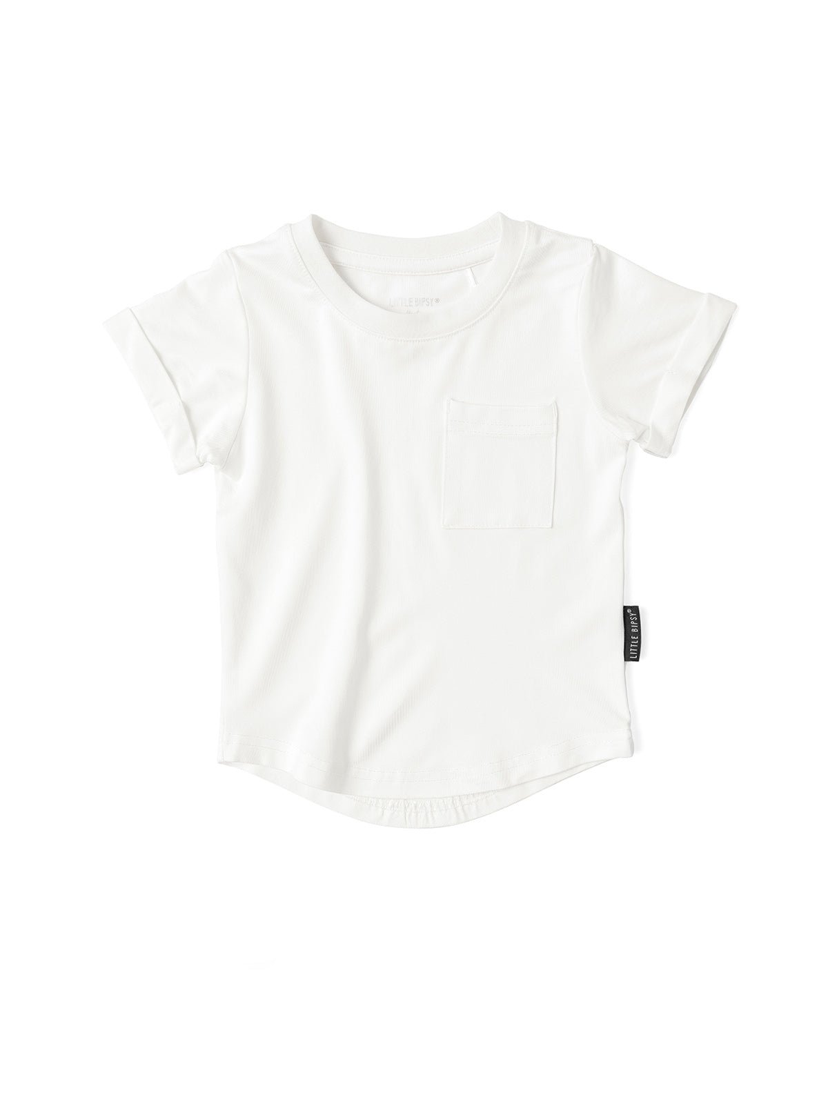 Baby Bamboo Pocket Tee - Off White - Little Bipsy