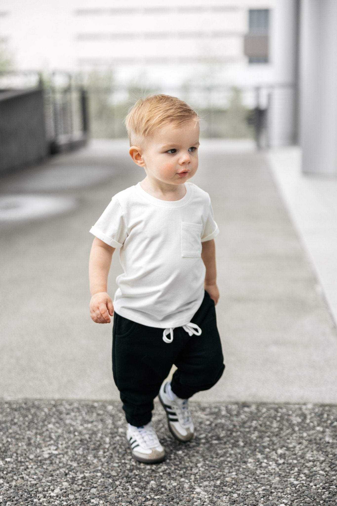 Baby Bamboo Pocket Tee - Off White - Little Bipsy