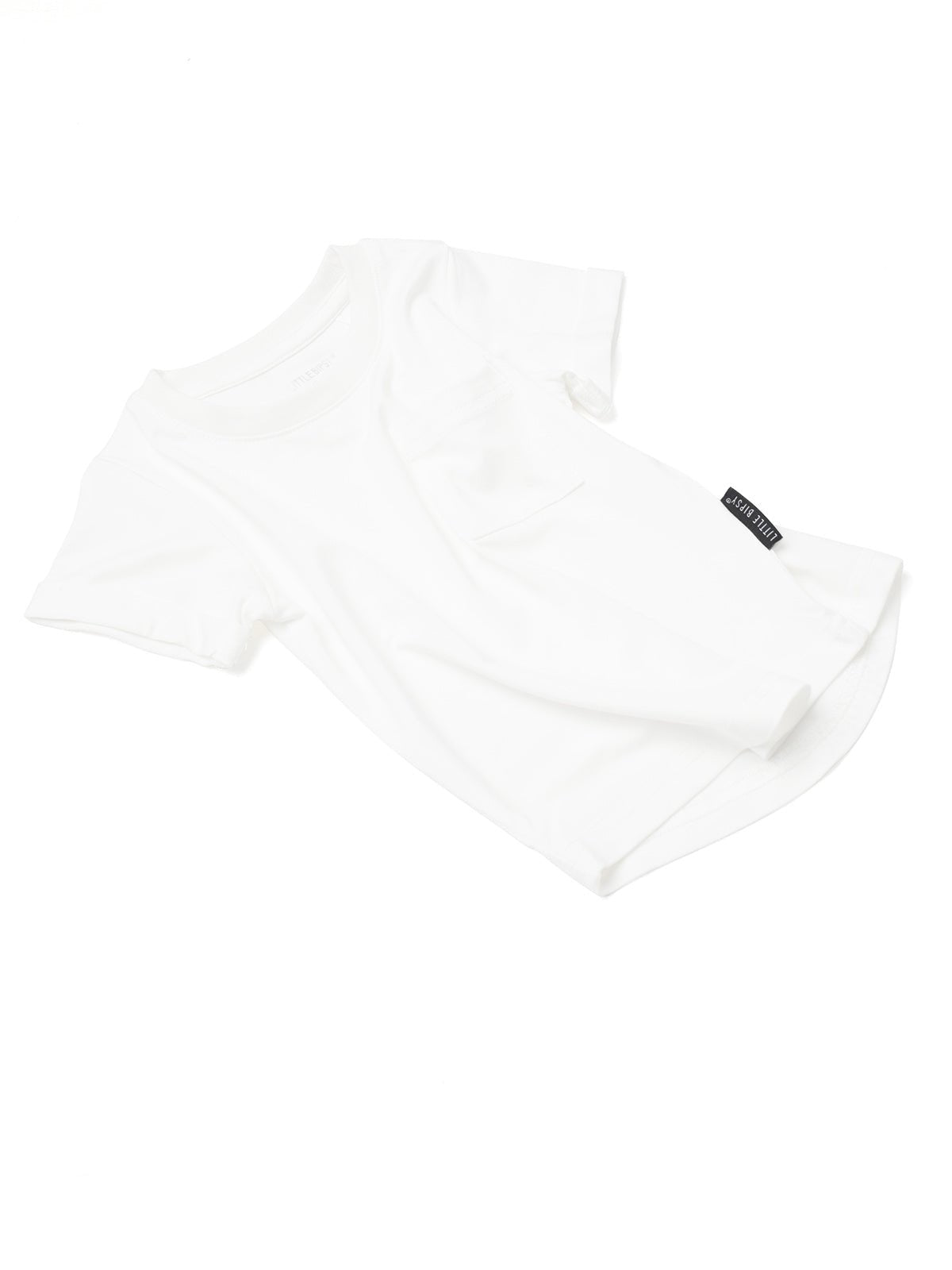 Baby Bamboo Pocket Tee - Off White - Little Bipsy