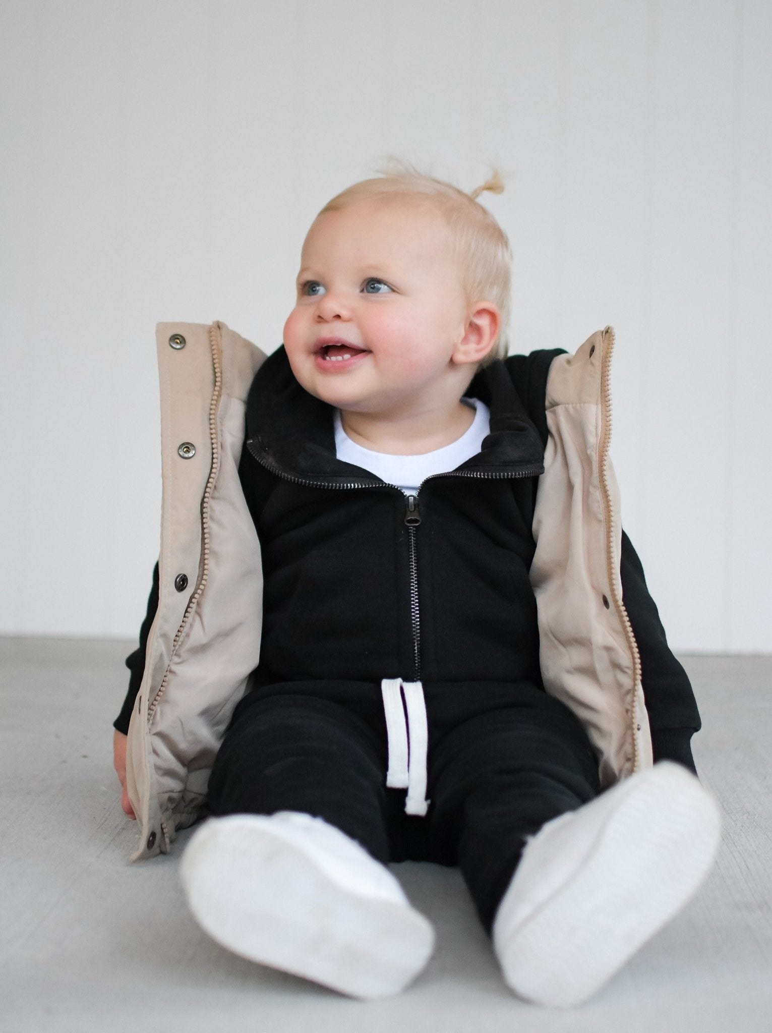 Baby Classic Zip Hoodie - Black - Little Bipsy