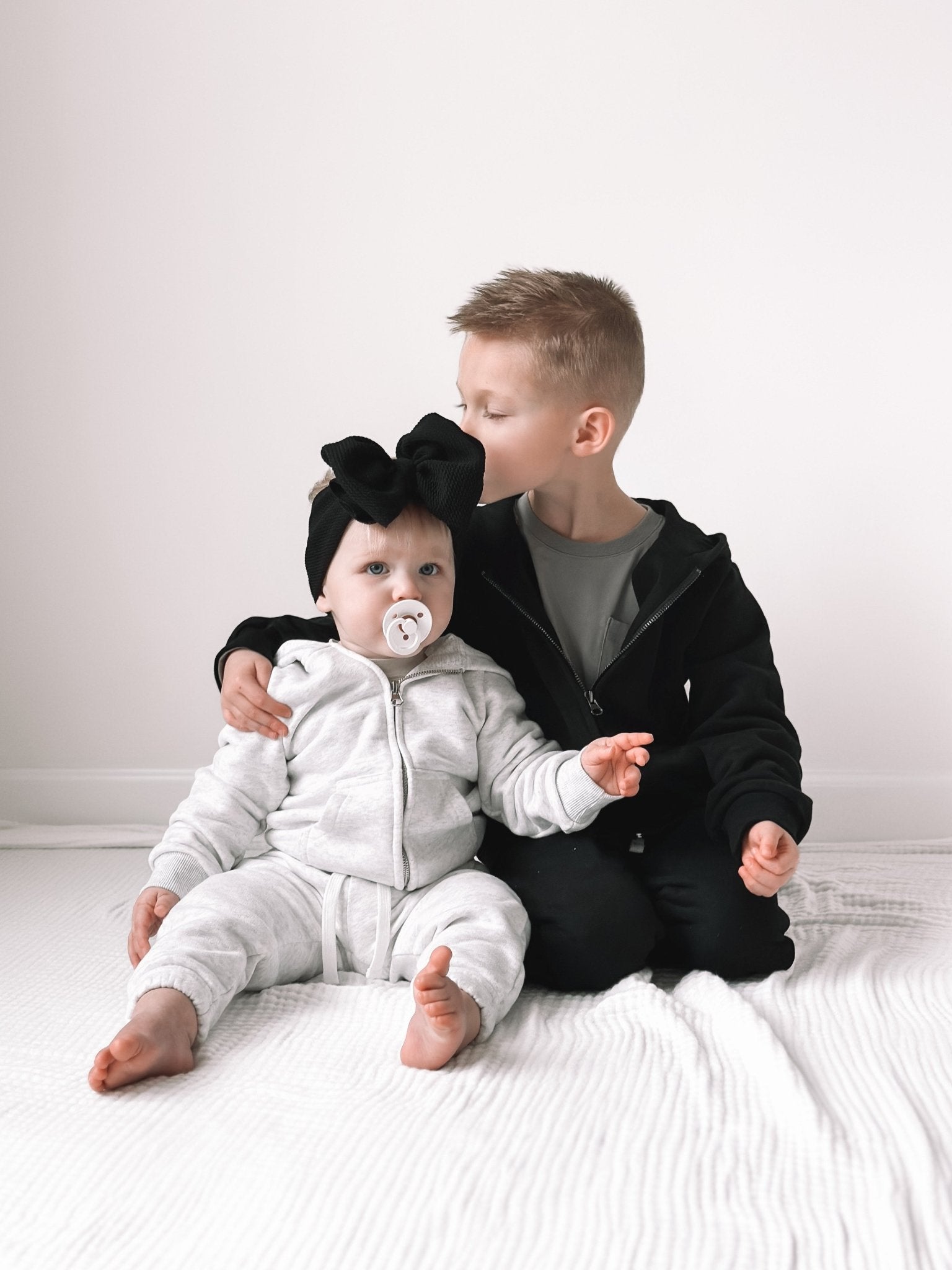 Baby Classic Zip Hoodie - Light Heather Grey - Little Bipsy