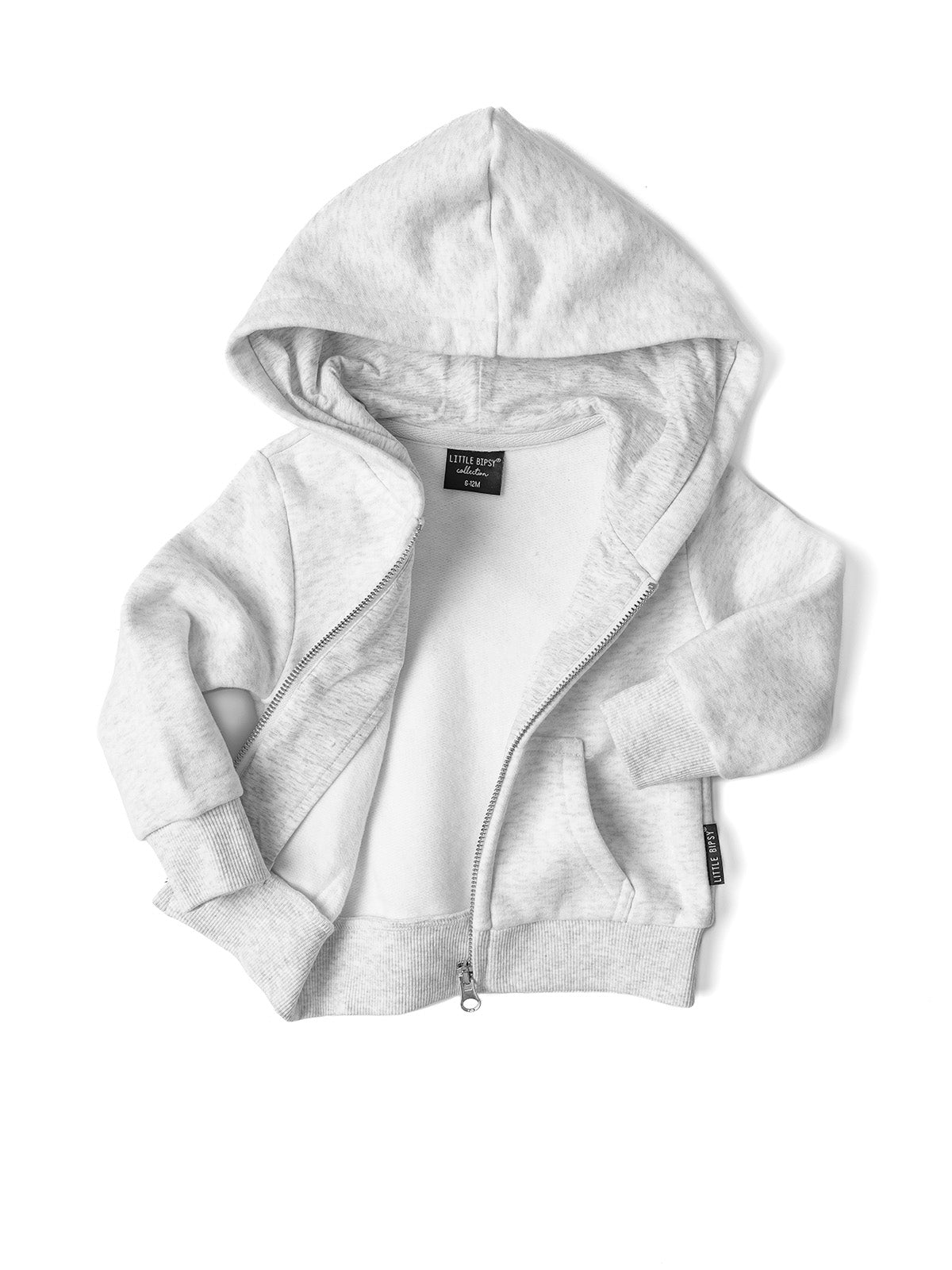 Baby Classic Zip Hoodie - Light Heather Grey - Little Bipsy