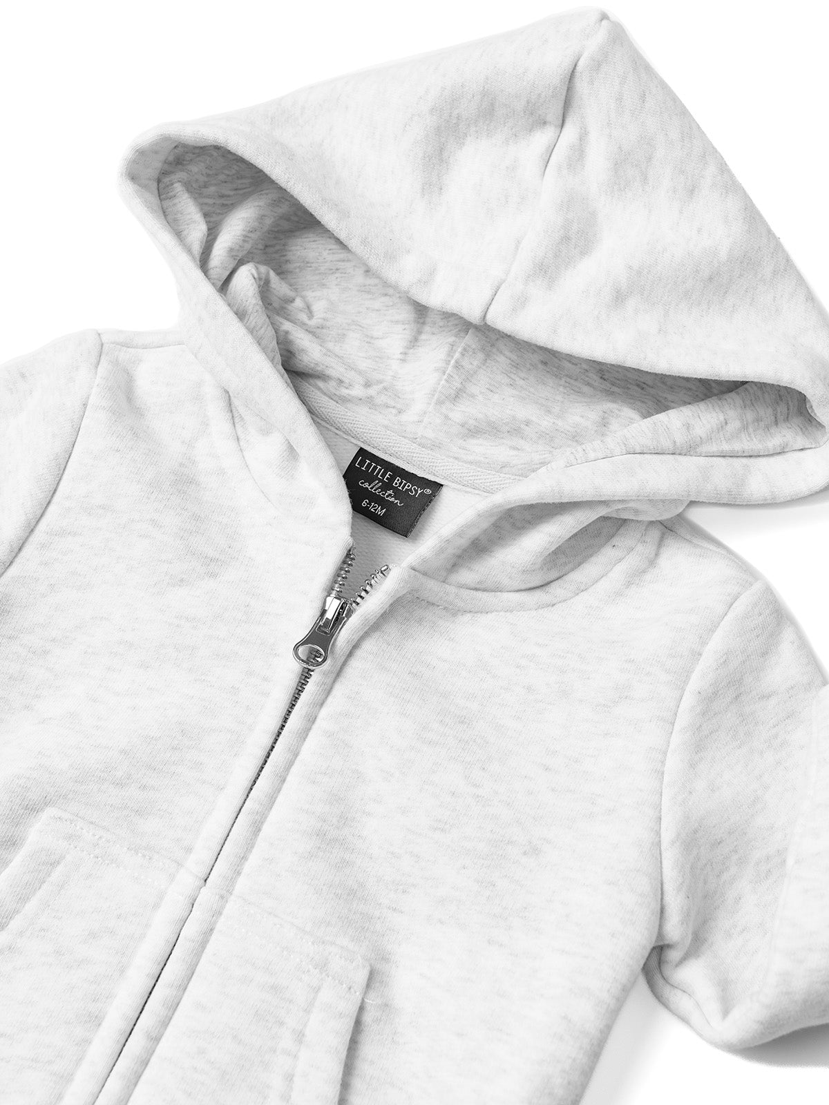 Baby Classic Zip Hoodie - Light Heather Grey - Little Bipsy