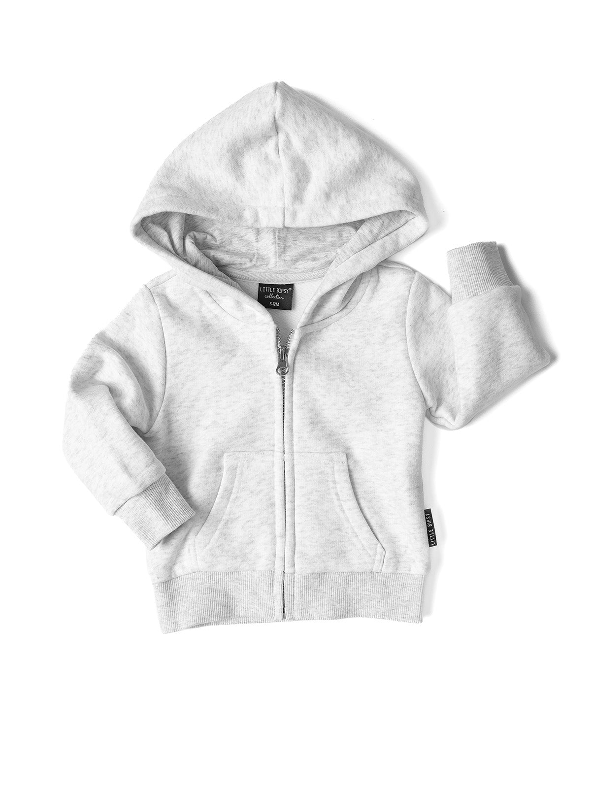 Baby Classic Zip Hoodie - Light Heather Grey - Little Bipsy