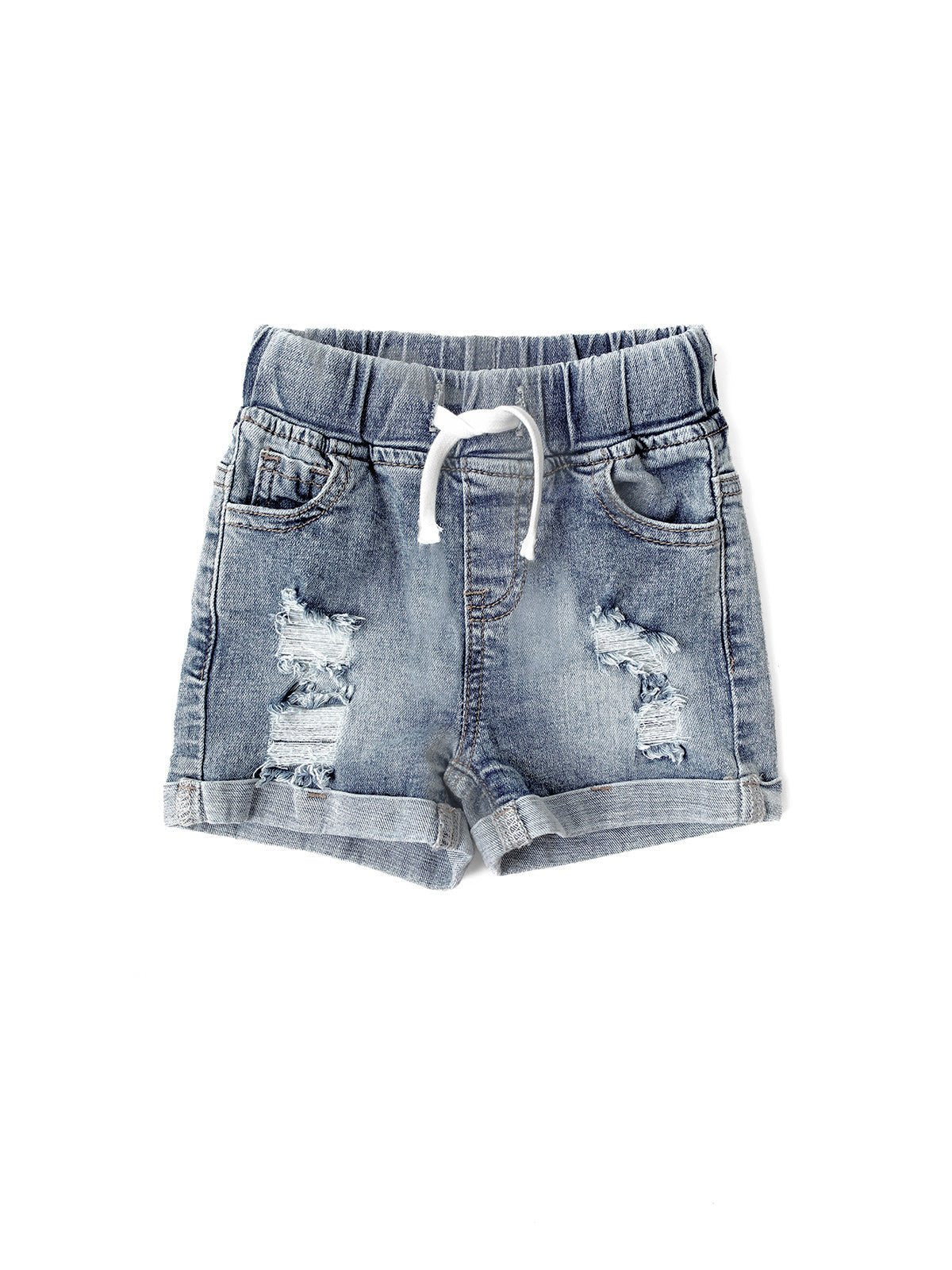 Baby Distressed Denim Short - Little Bipsy