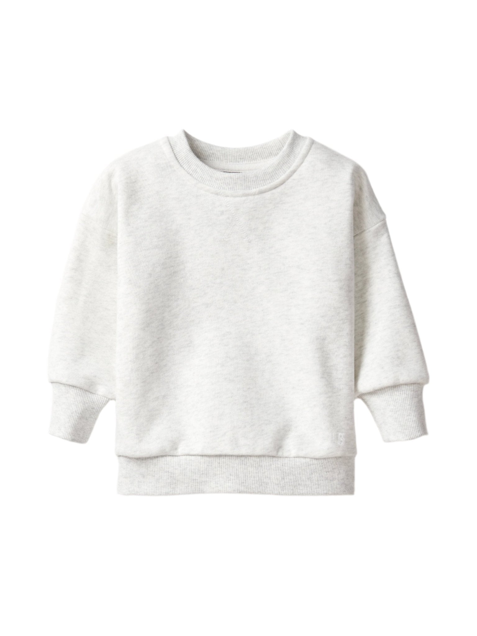 Baby Elevated Crewneck - Light Heather Grey - Little Bipsy