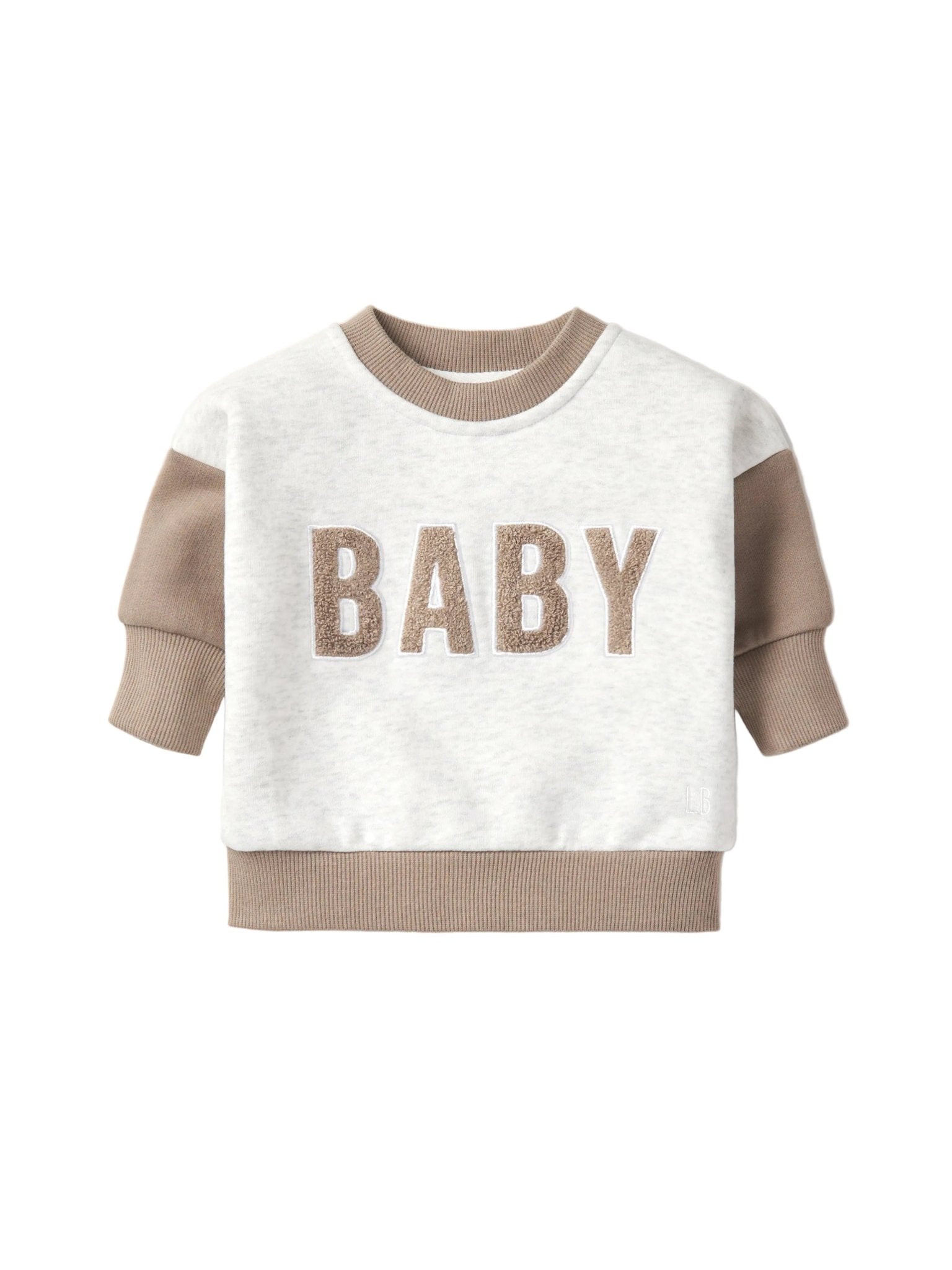 Baby Elevated Crewneck - Mushroom - Little Bipsy