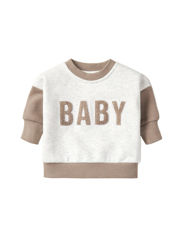 Baby Elevated Crewneck - Mushroom - Little Bipsy