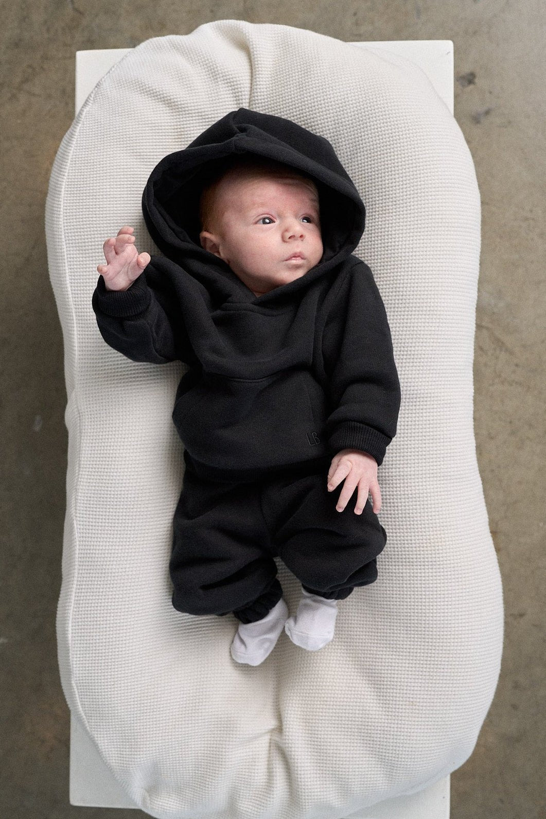 Baby Elevated Hoodie - Black - Little Bipsy