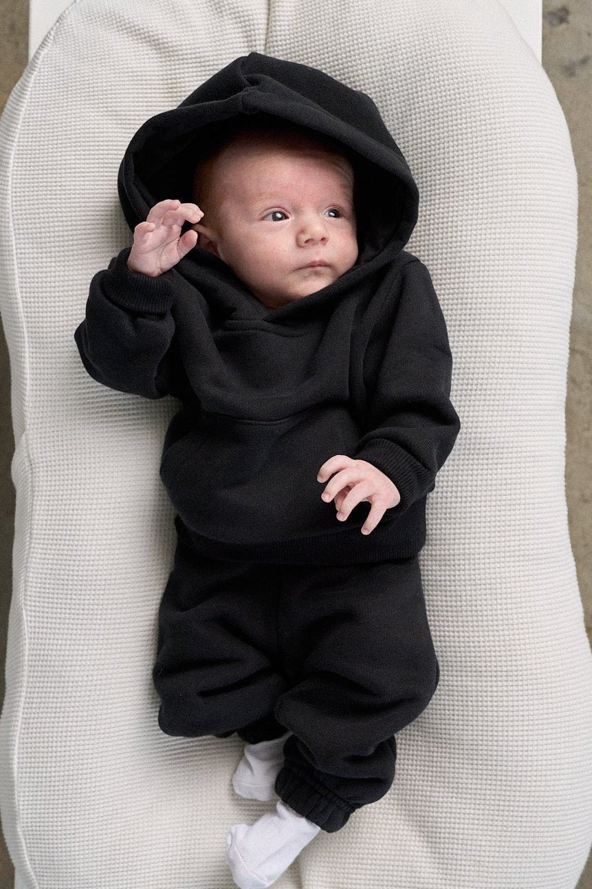 Baby Elevated Hoodie - Black - Little Bipsy