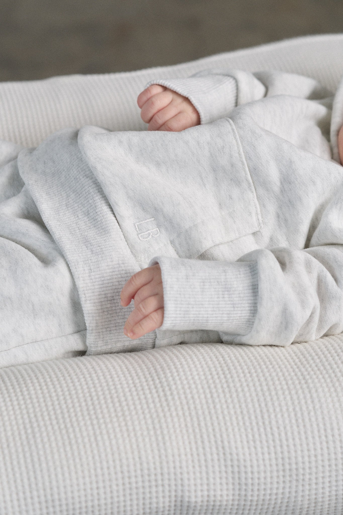 Baby Elevated Hoodie - Light Heather Grey - Little Bipsy