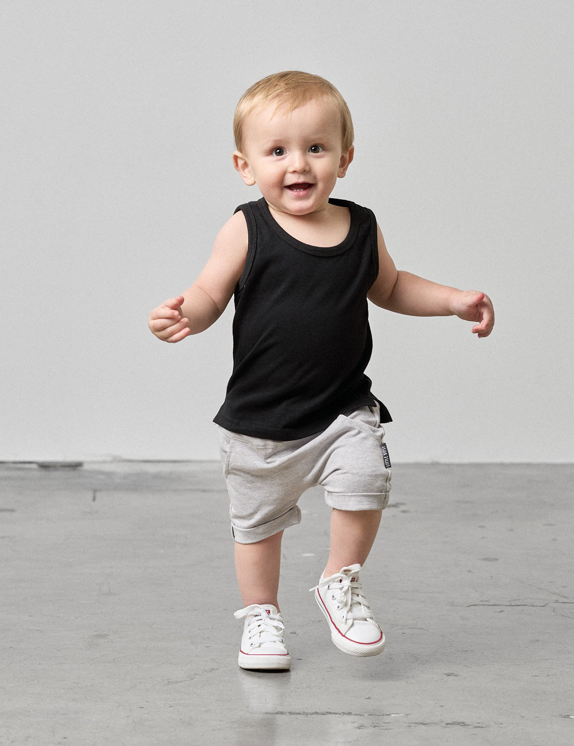 Baby Elevated Tank - Black - Little Bipsy