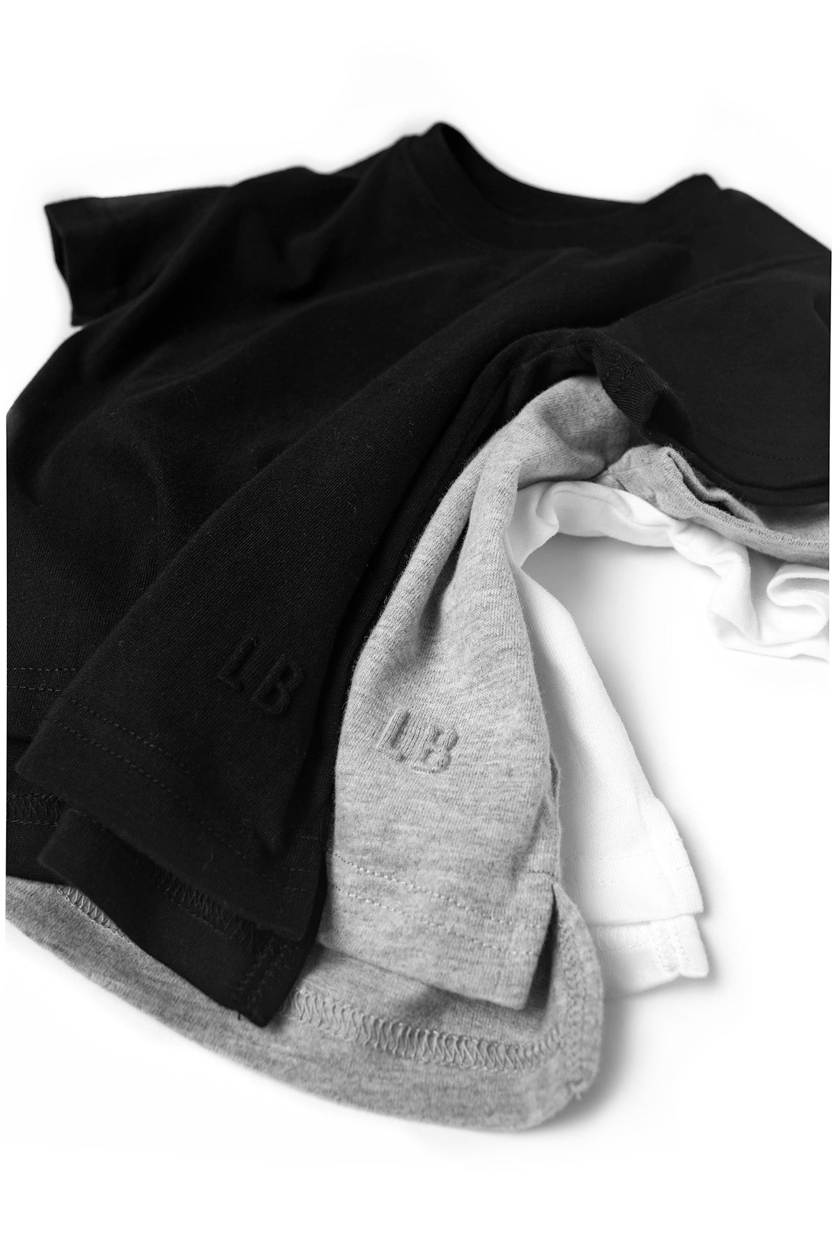 Baby Elevated Tee 3 - Pack - Monochrome - Little Bipsy