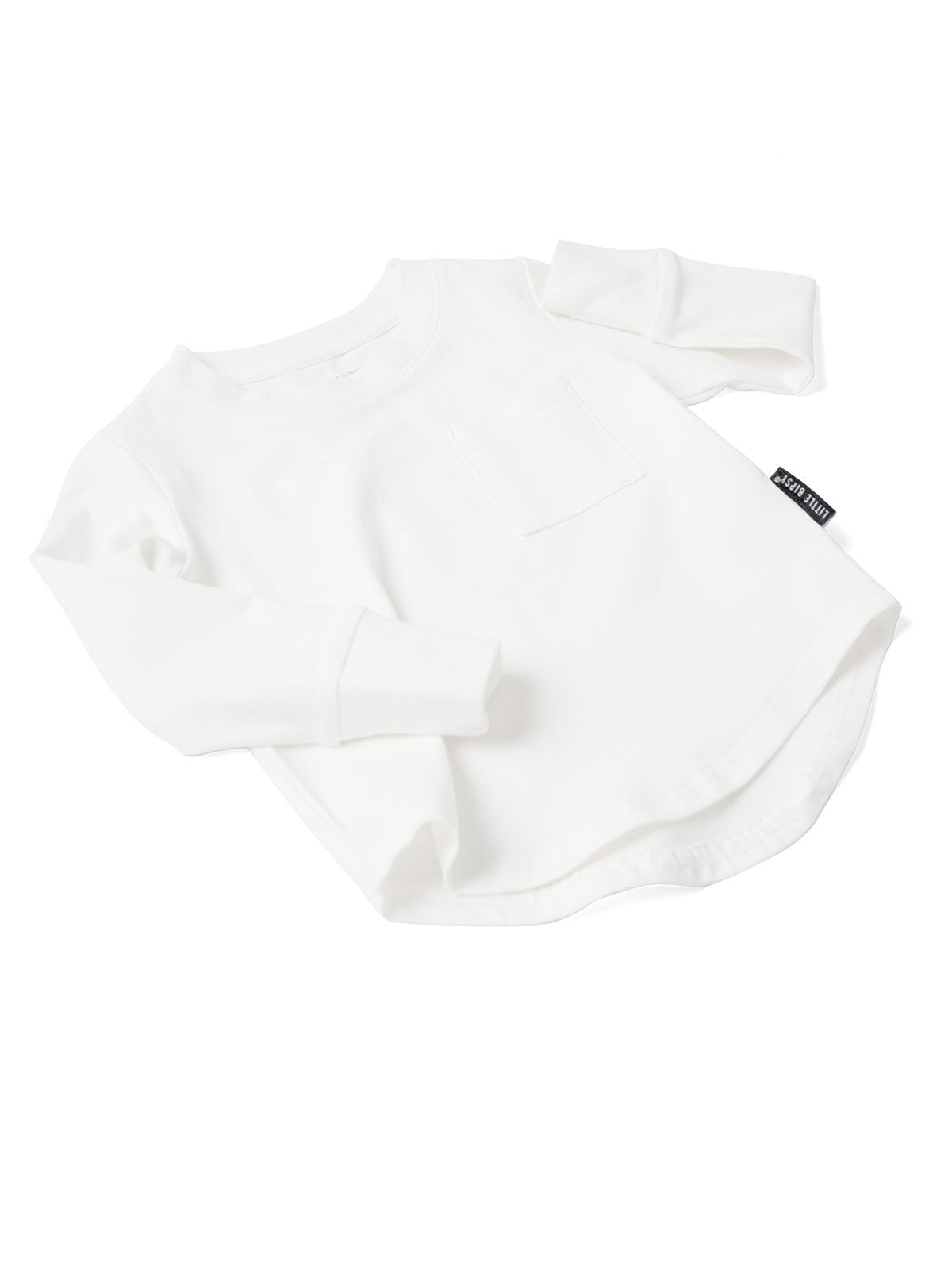 Baby Long Sleeve Pocket Tee - White - Little Bipsy